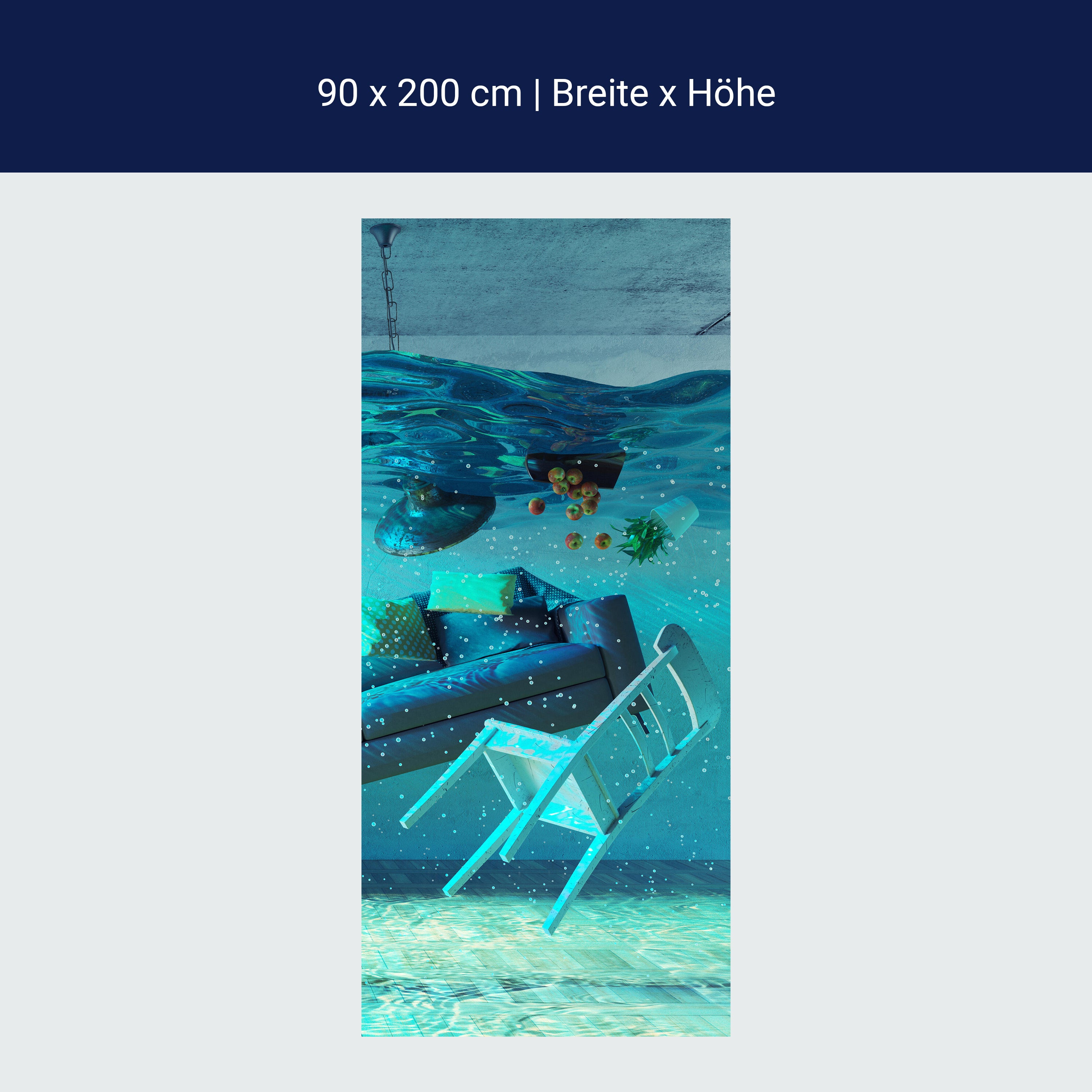 Türtapete Wohnzimmer Unterwasser, Stuhl, Couch M1164 Türtapete Wohnzimmer Unterwasser, Stuhl, Couch M1164