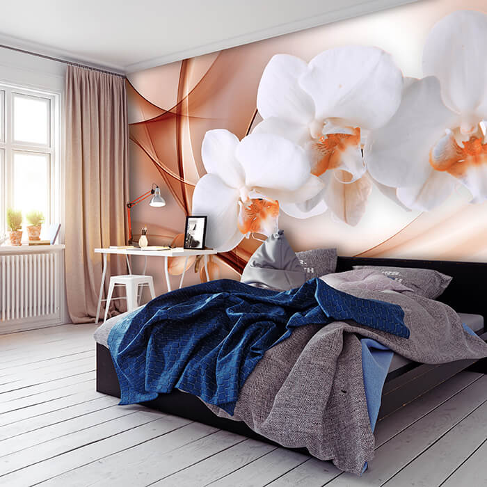 Fototapete Orange Orchidee M1172 - Bild 1 Fototapete Orange Orchidee M1172 - Bild 1