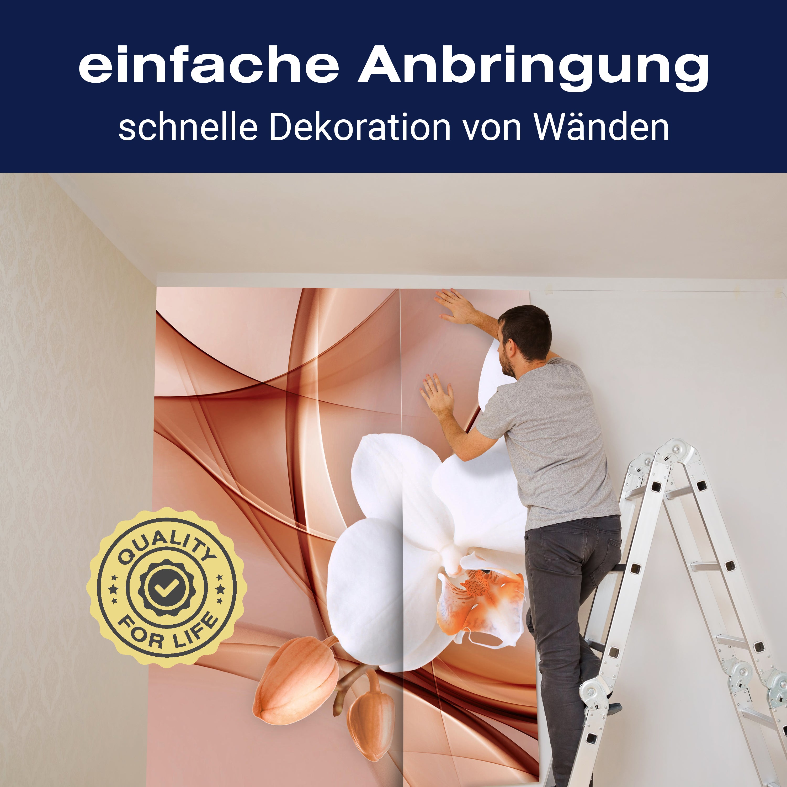 Fototapete Orange Orchidee M1172 - Bild 3 Fototapete Orange Orchidee M1172 - Bild 3