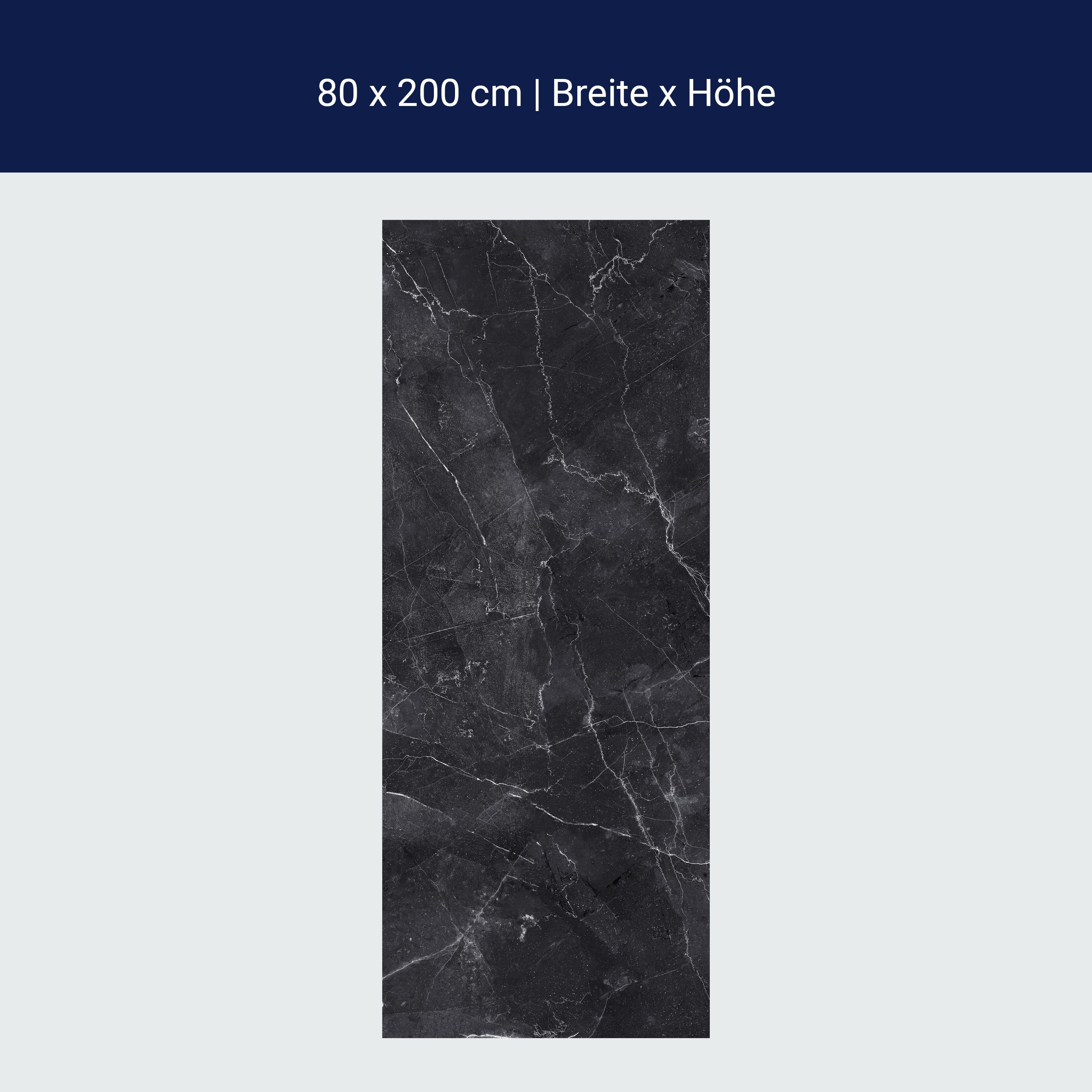 Türtapete schwarzer Marmor, Naturstein, Maserung M1181 Türtapete schwarzer Marmor, Naturstein, Maserung M1181