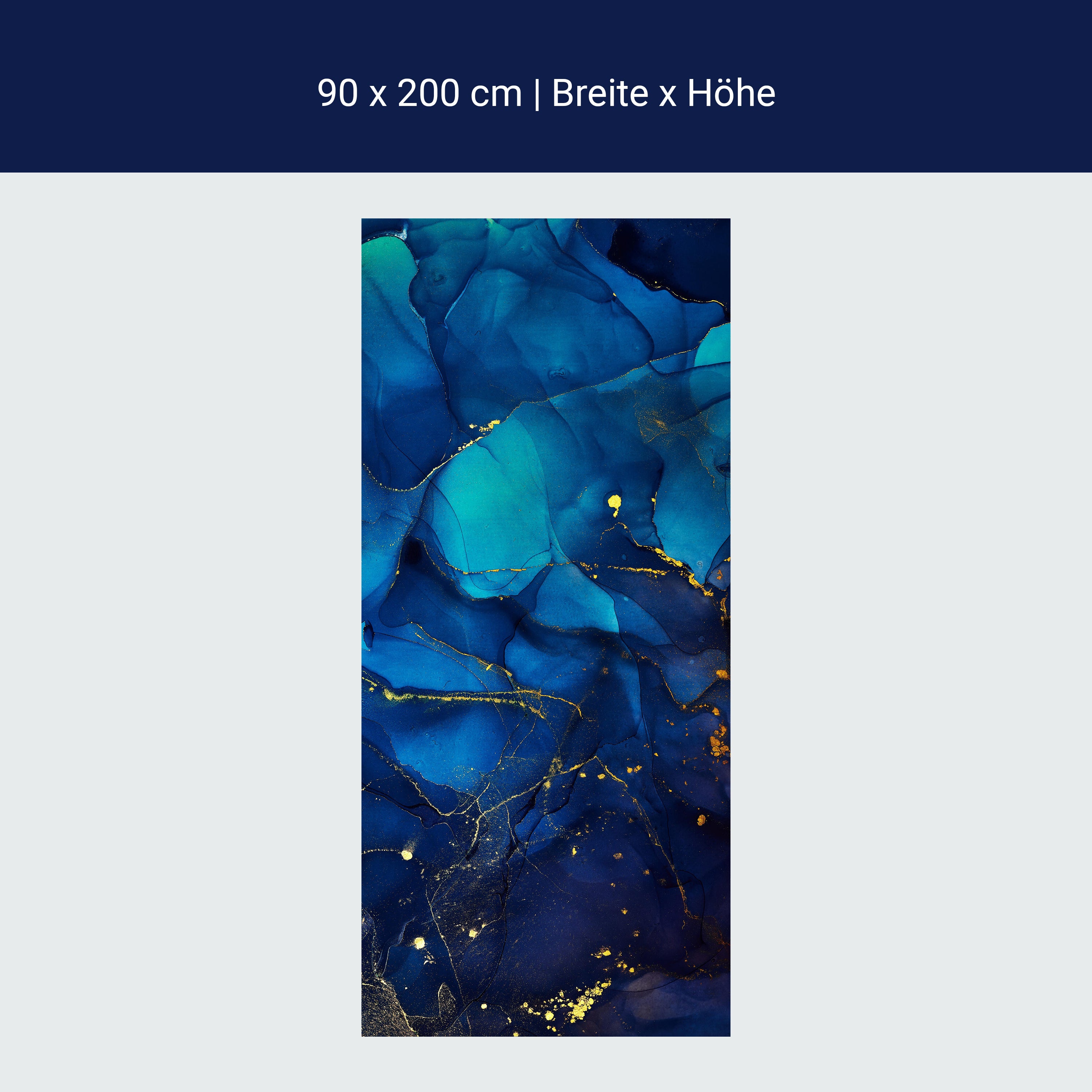 Türtapete blau grüner Marmor mit Gold, dunkel M1182 Türtapete blau grüner Marmor mit Gold, dunkel M1182