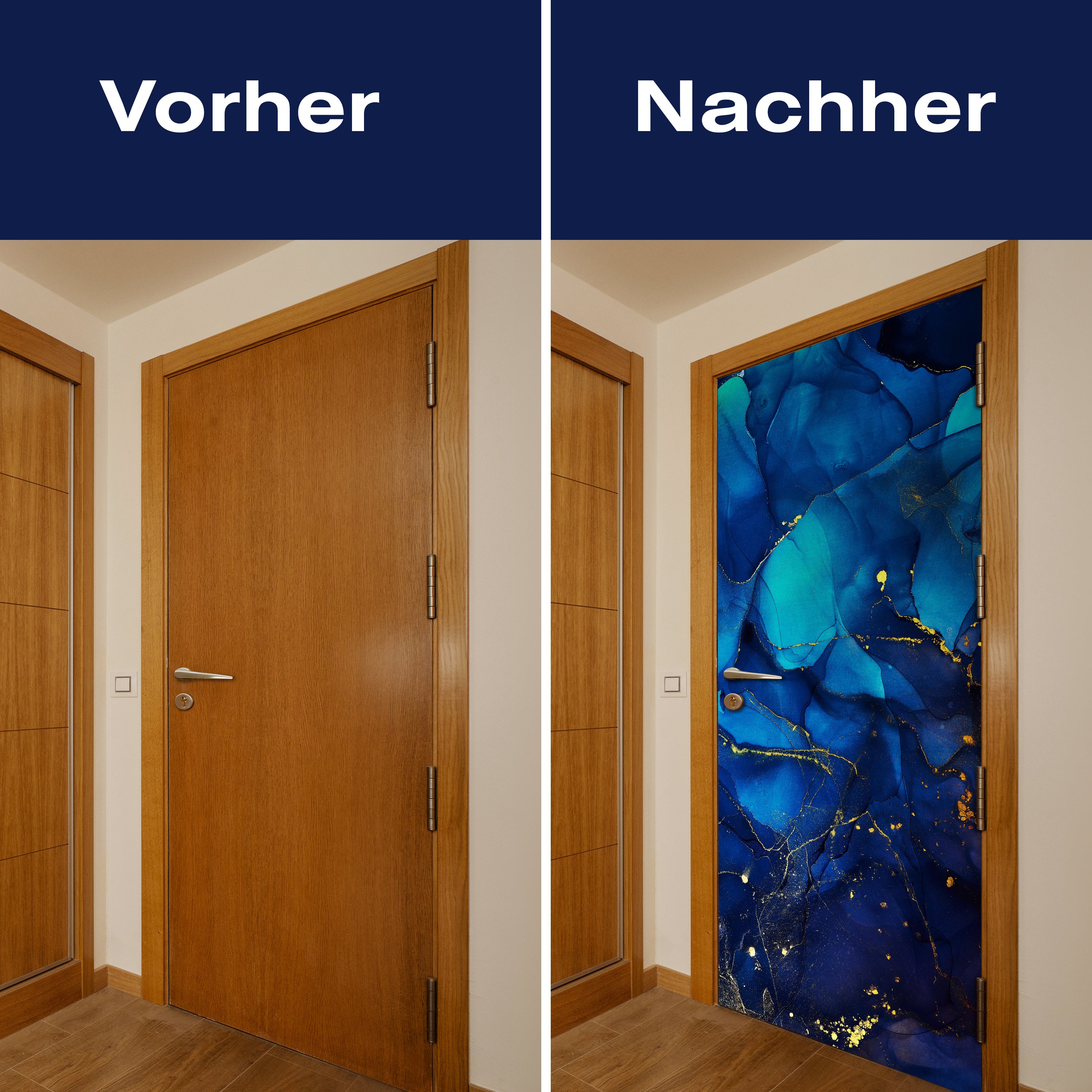 Türtapete blau grüner Marmor mit Gold, dunkel M1182 - Bild 10 Türtapete blau grüner Marmor mit Gold, dunkel M1182 - Bild 10