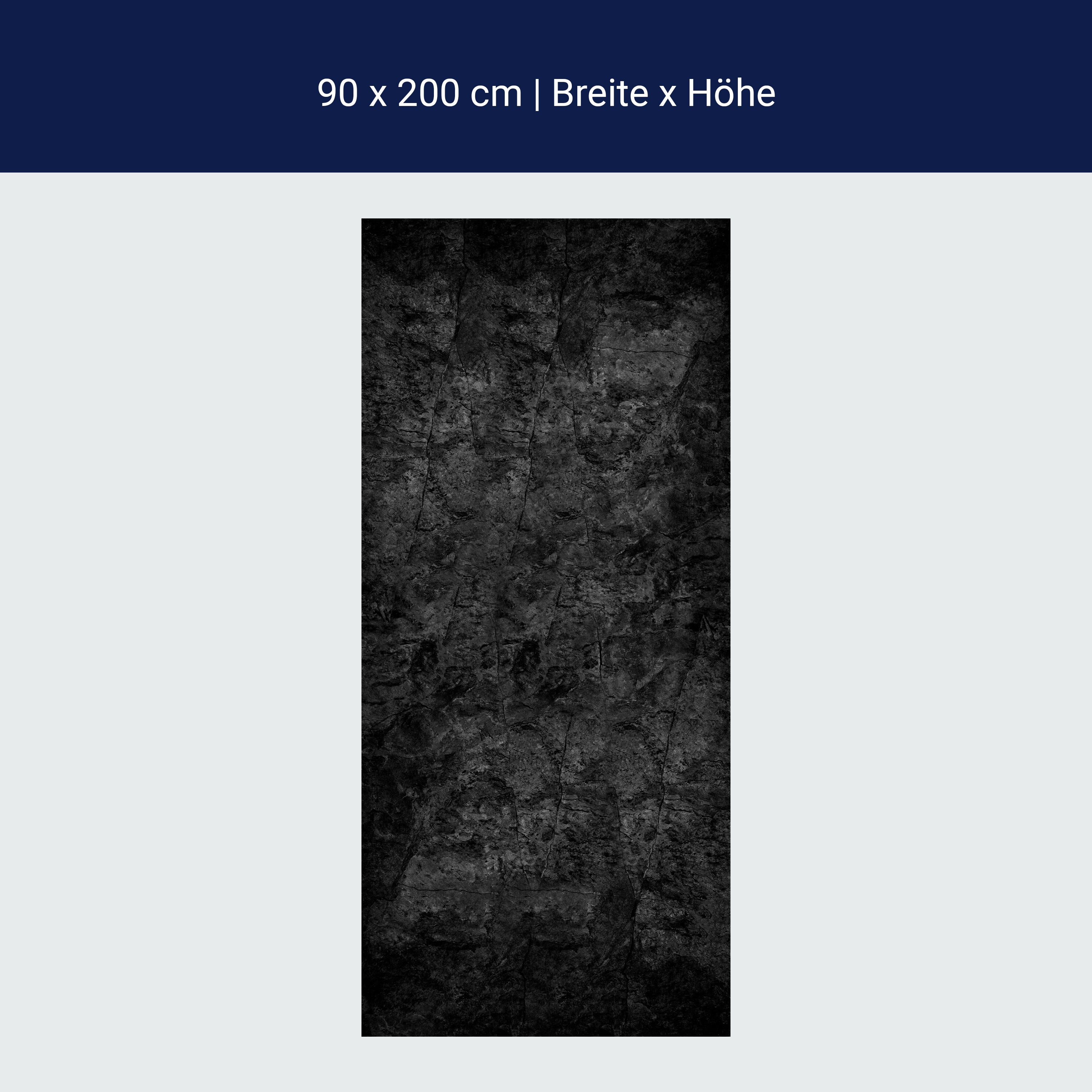 Türtapete schwarze Steinmauer, Risse, dunkel M1183 Türtapete schwarze Steinmauer, Risse, dunkel M1183