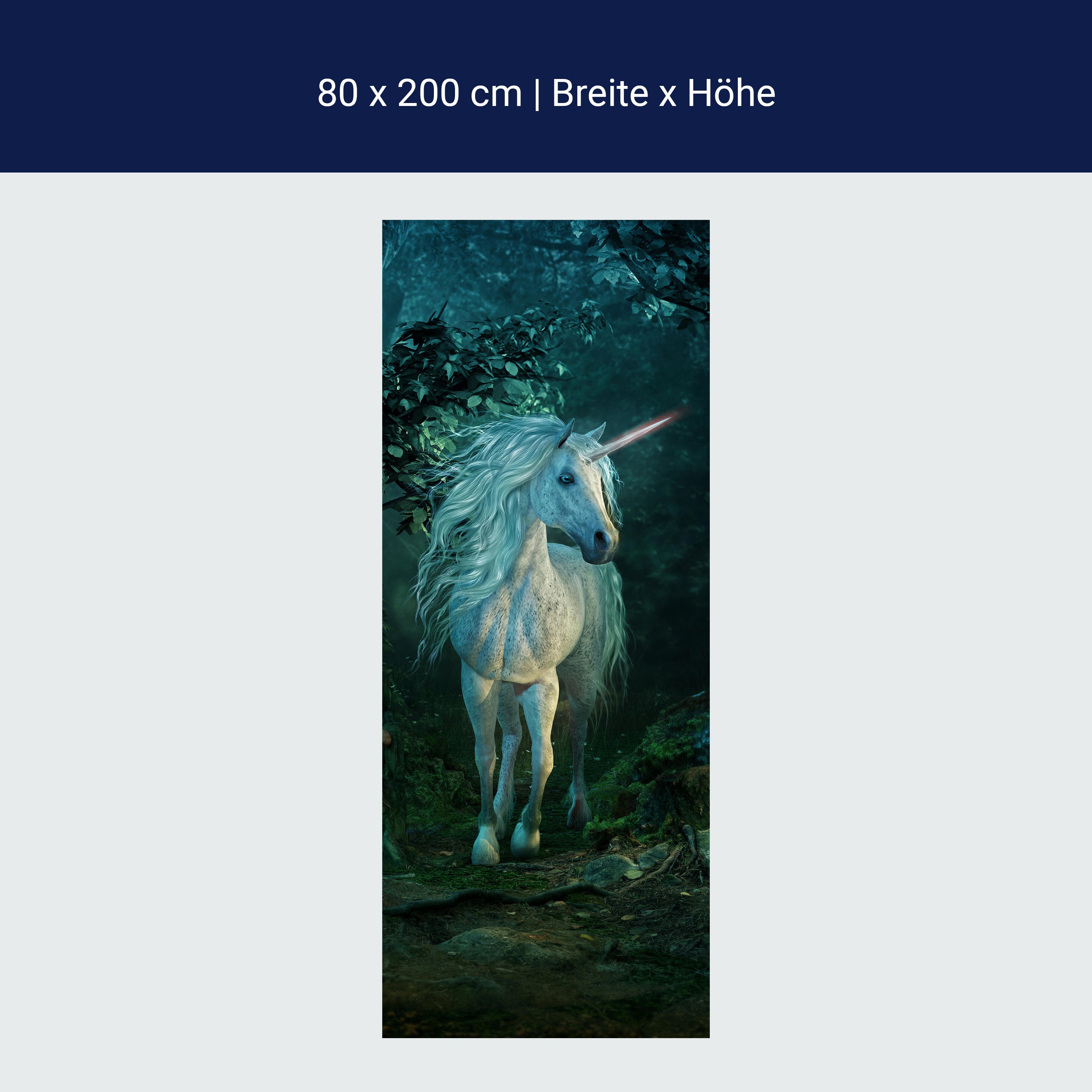 Türtapete Weißes Einhorn im Zauberwald, Fantasy M1185 Türtapete Weißes Einhorn im Zauberwald, Fantasy M1185