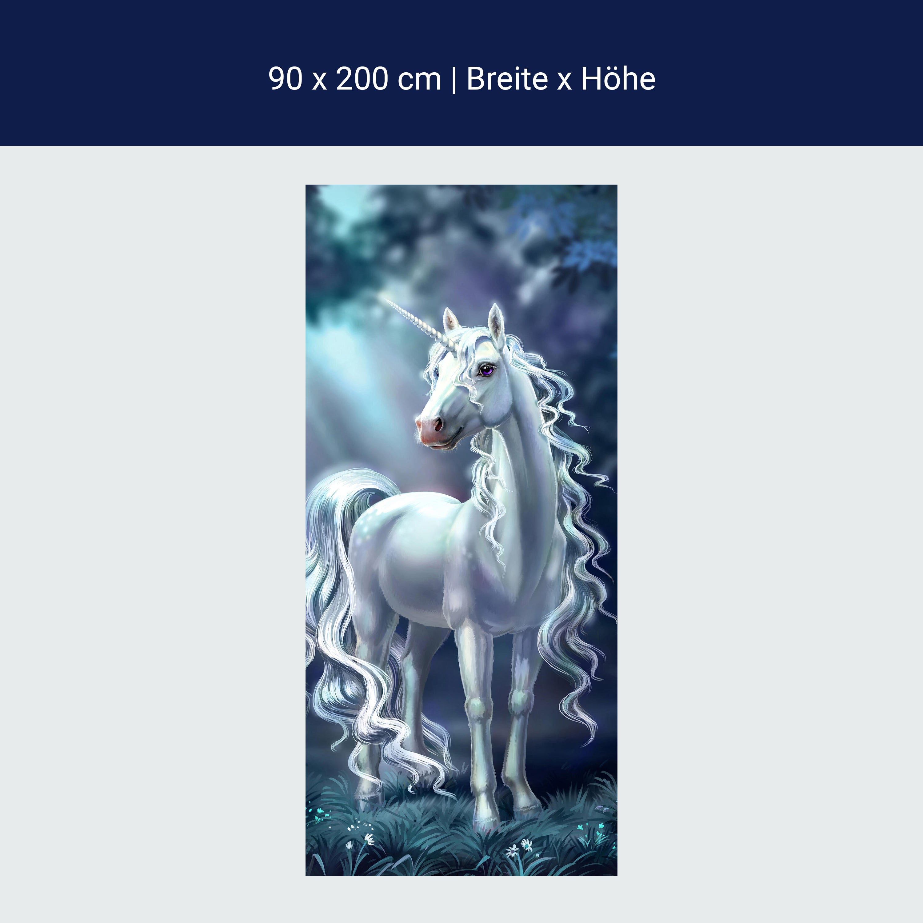 Türtapete schimmerndes Einhorn im Wald, Fantasy M1187 Türtapete schimmerndes Einhorn im Wald, Fantasy M1187
