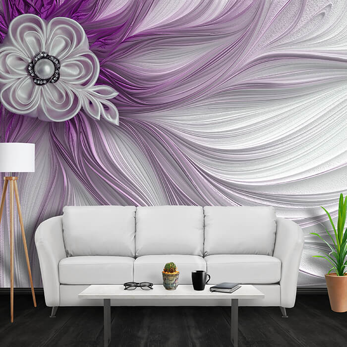 Fototapete Perlen violett Blume M1196 - Bild 1 Fototapete Perlen violett Blume M1196 - Bild 1