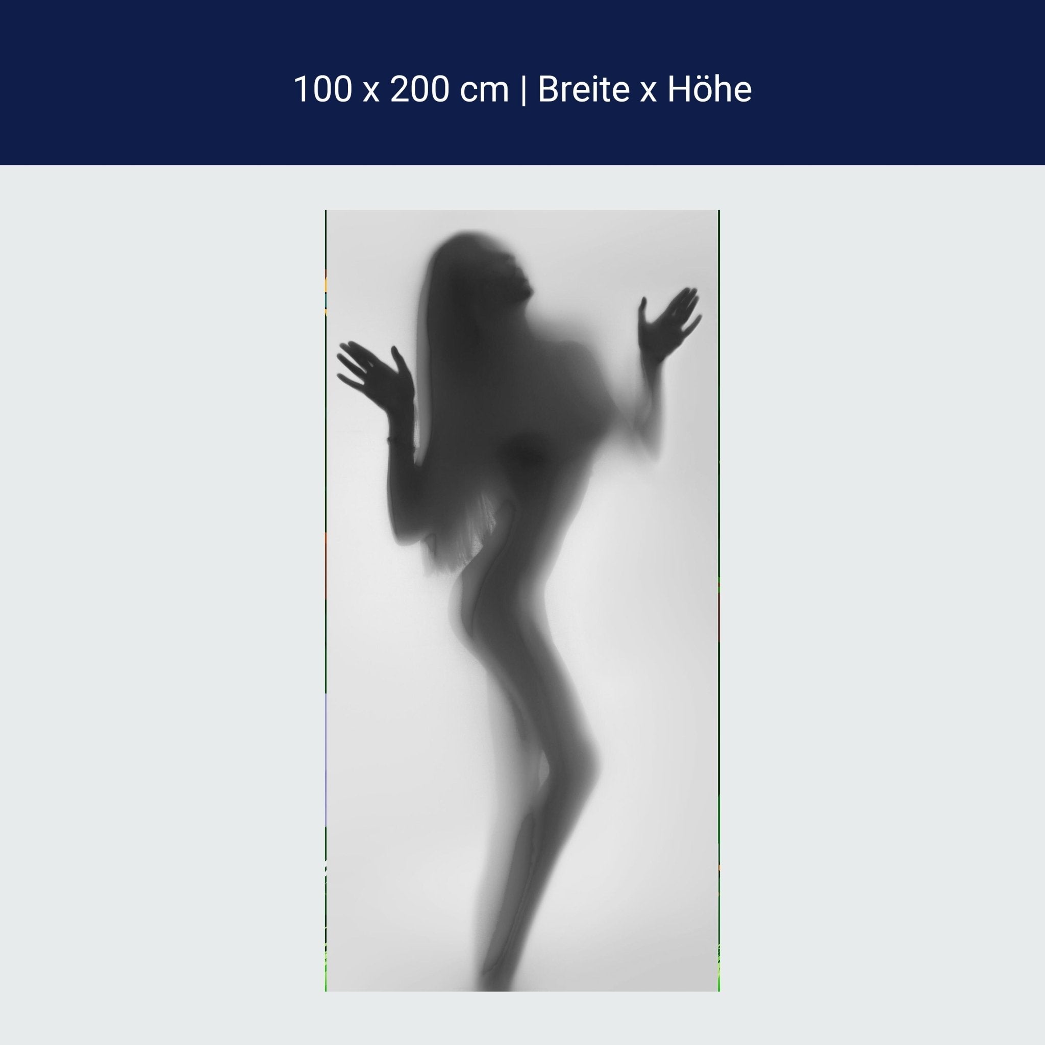 Türtapete Silhouette Frau, Milchglas, Sexy, Weiß M1198 Türtapete Silhouette Frau, Milchglas, Sexy, Weiß M1198