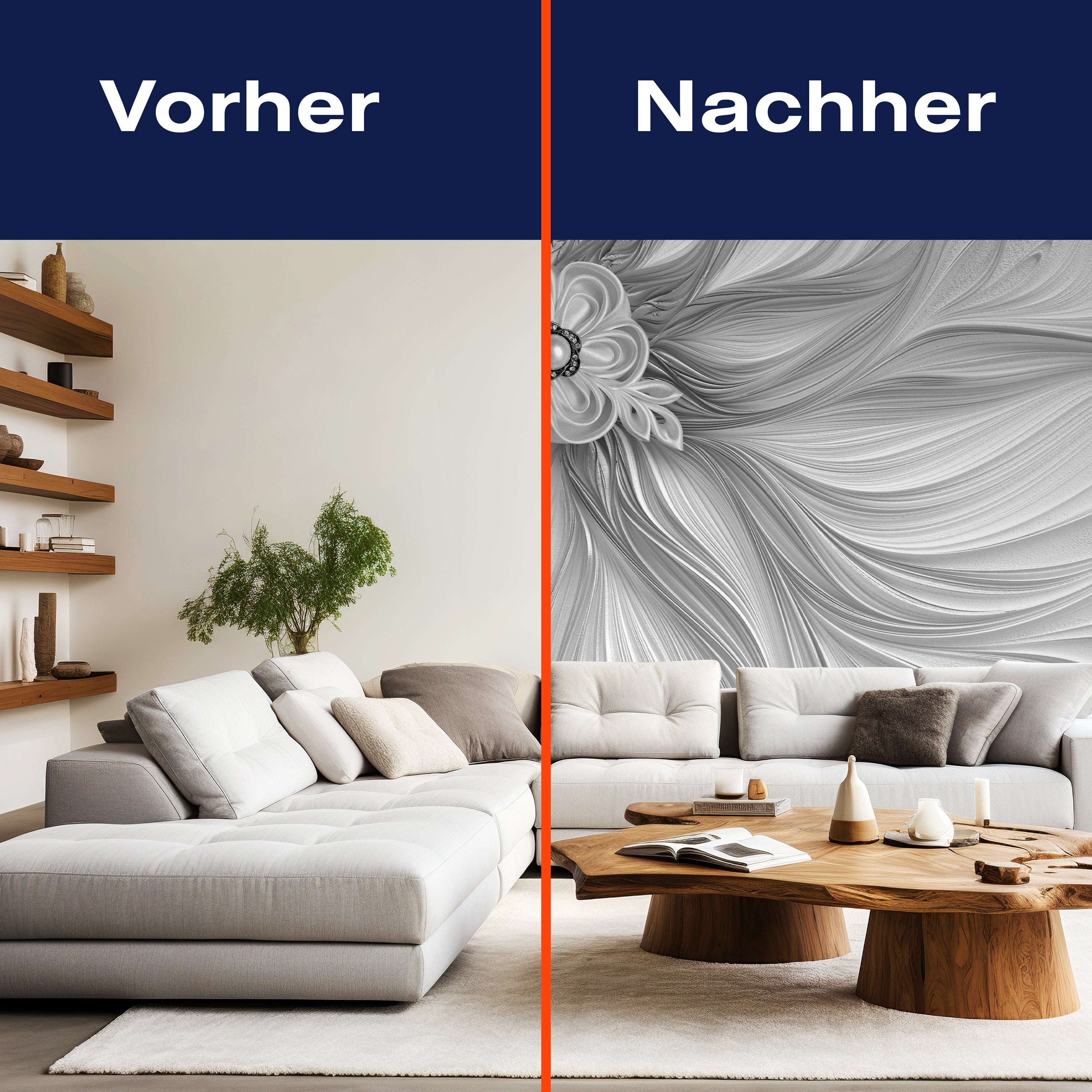 Fototapete Perlen grau Blume M1202 - Bild 9 Fototapete Perlen grau Blume M1202 - Bild 9