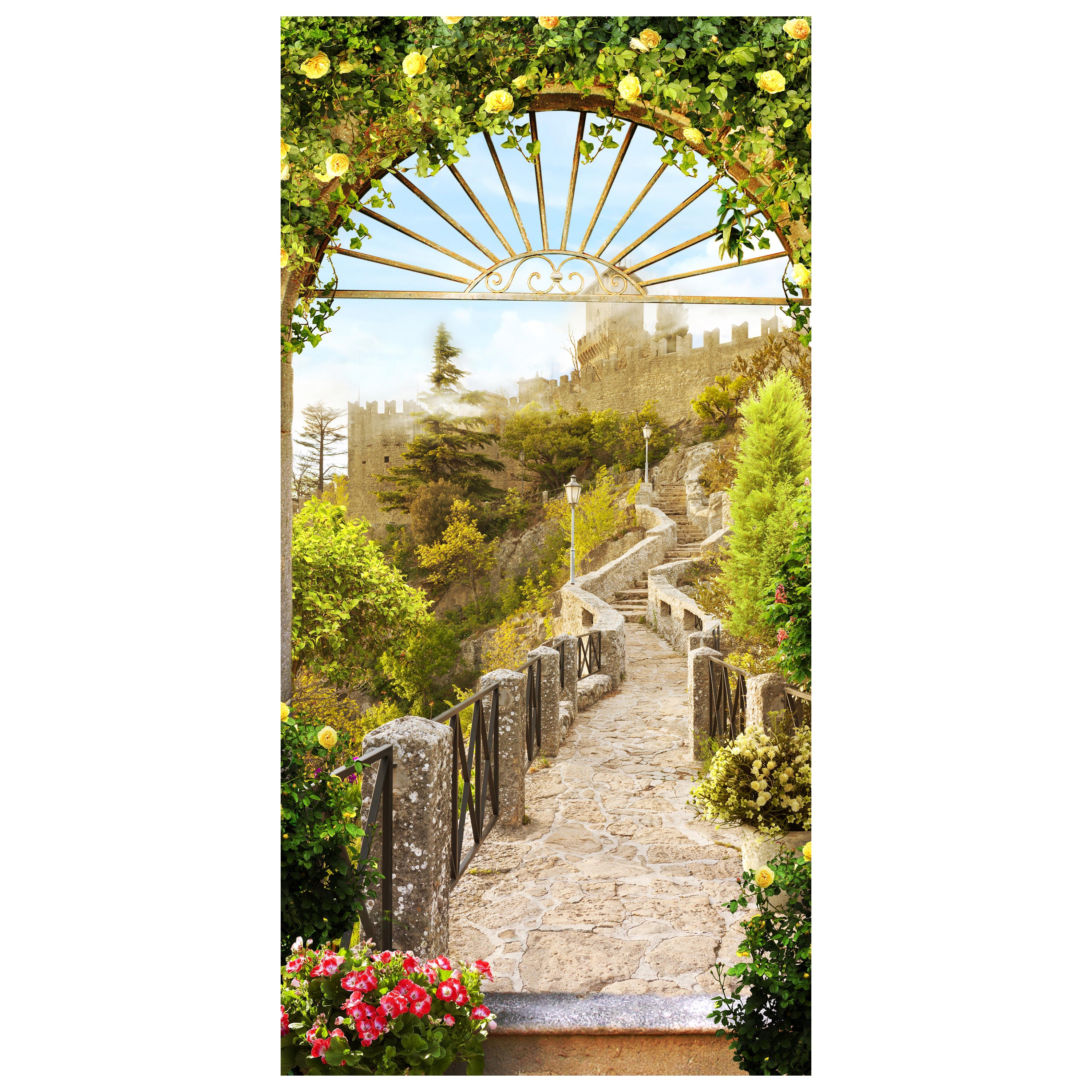 Türtapete Ausblick auf Burg, Tor, Mauer, Treppe M1203 - Bild 2 Türtapete Ausblick auf Burg, Tor, Mauer, Treppe M1203 - Bild 2