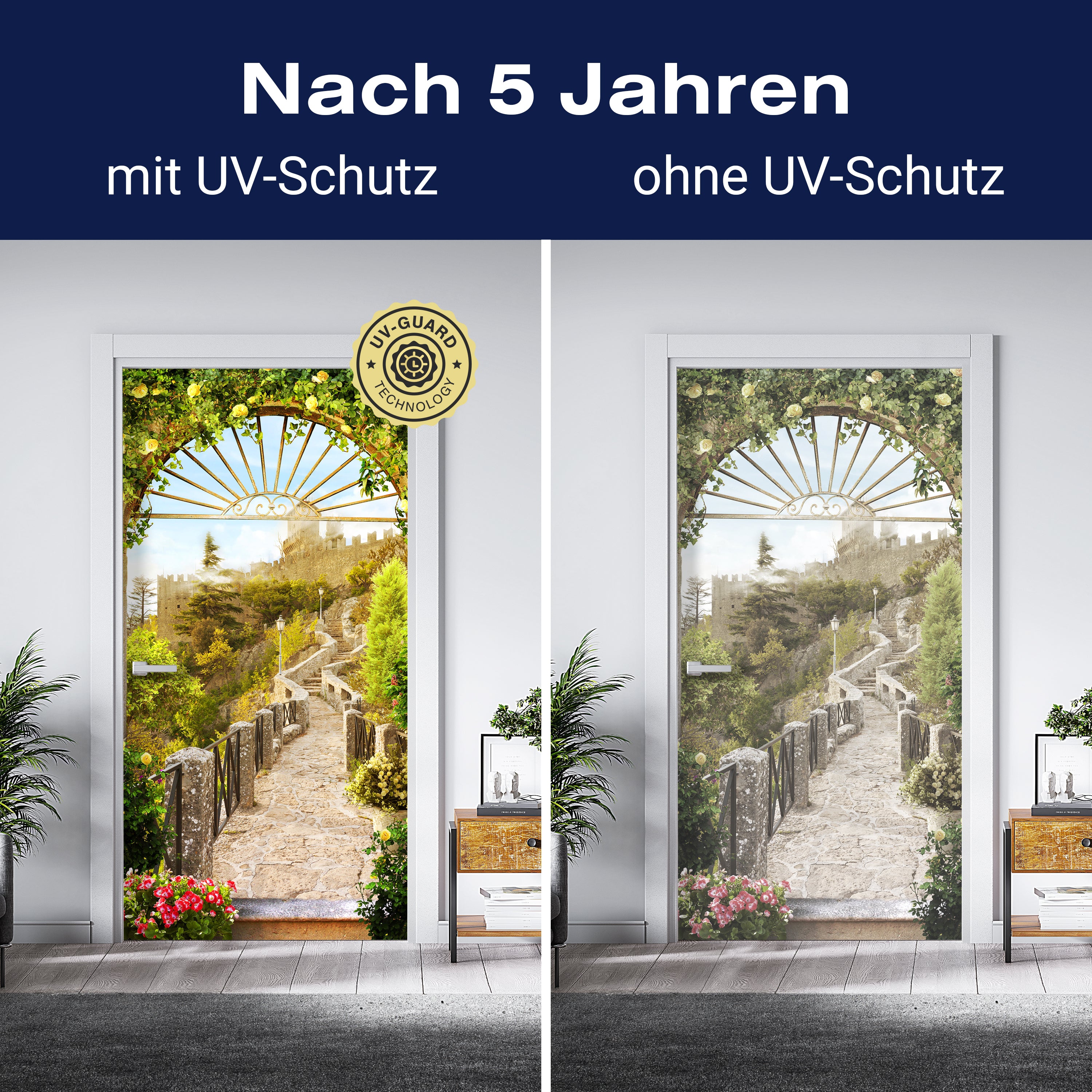 Türtapete Ausblick auf Burg, Tor, Mauer, Treppe M1203 - Bild 4 Türtapete Ausblick auf Burg, Tor, Mauer, Treppe M1203 - Bild 4