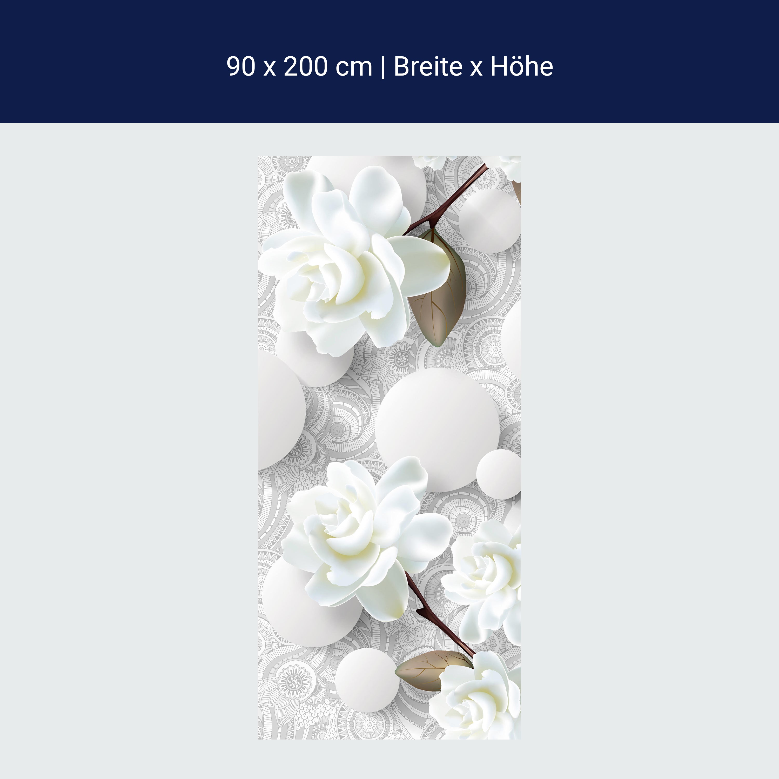 Türtapete Kugeln und Rosen, Blumen, Muster, Formen M1205 Türtapete Kugeln und Rosen, Blumen, Muster, Formen M1205