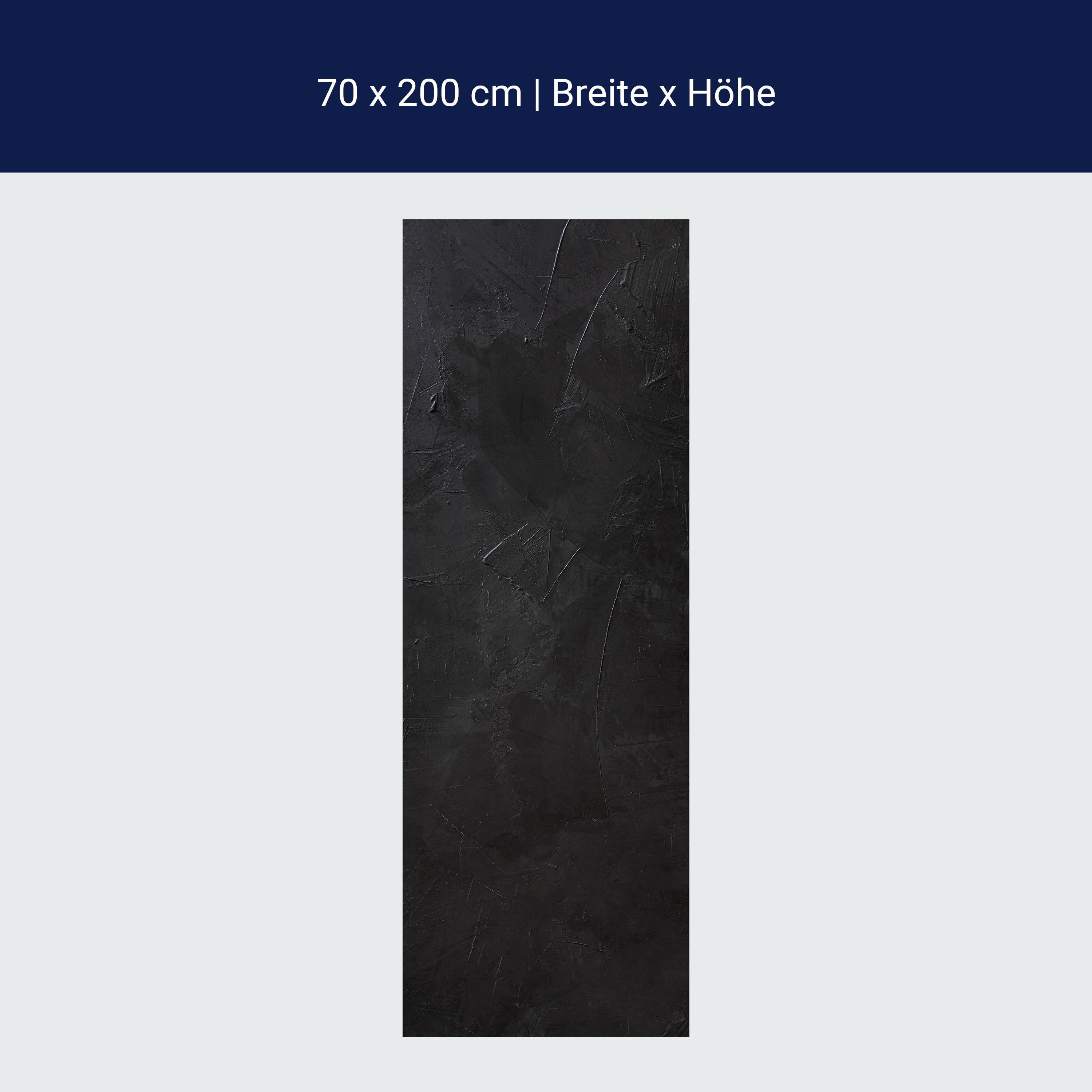 Türtapete schwarze Wand, Spachtel, Anthrazit M1208 Türtapete schwarze Wand, Spachtel, Anthrazit M1208