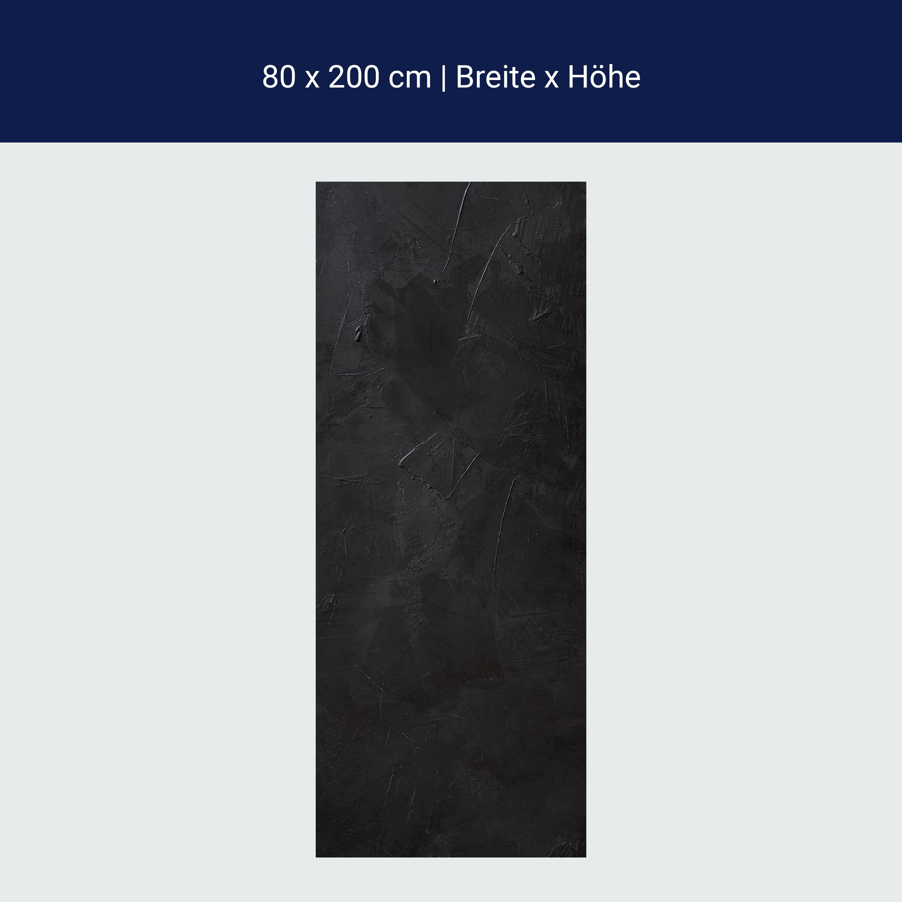 Türtapete schwarze Wand, Spachtel, Anthrazit M1208 Türtapete schwarze Wand, Spachtel, Anthrazit M1208