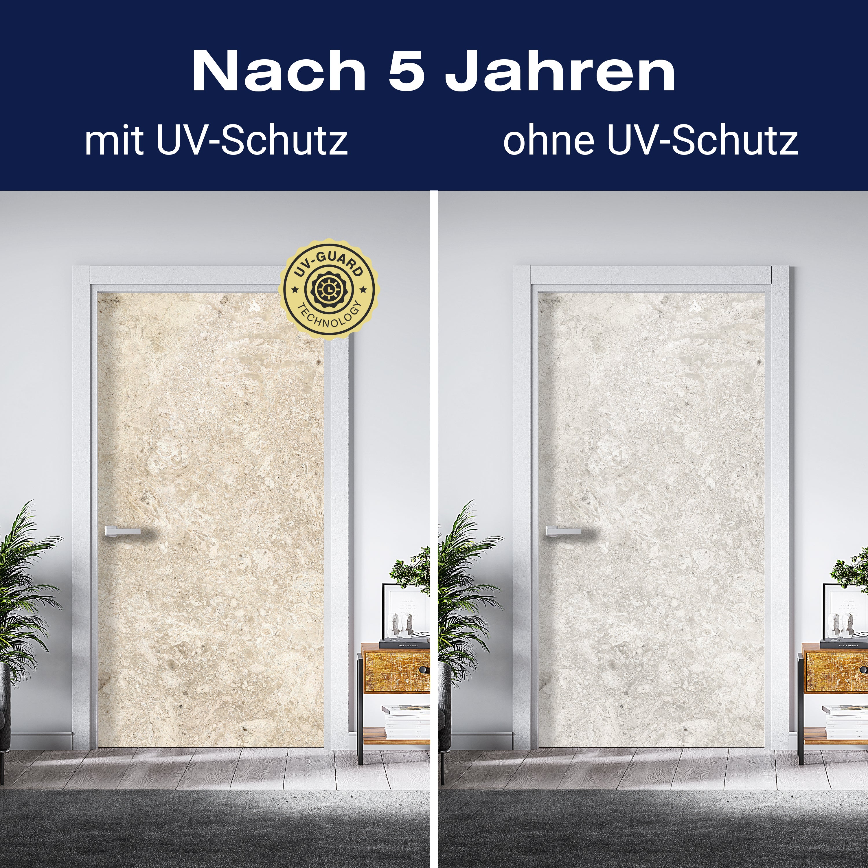 Türtapete heller Steinboden, Naturstein, Weiß M1214 - Bild 4 Türtapete heller Steinboden, Naturstein, Weiß M1214 - Bild 4