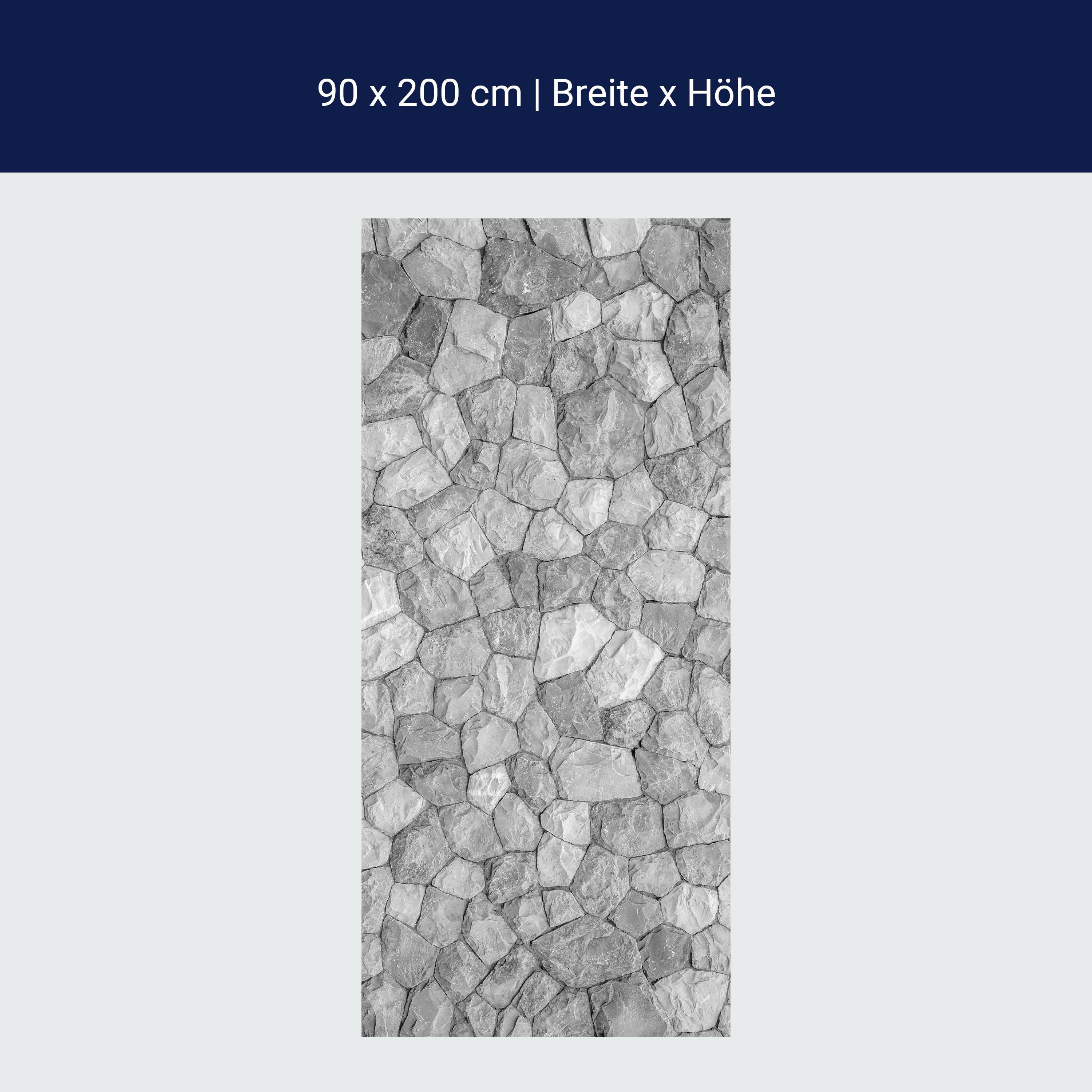 Türtapete graue Steinmauer, Naturstein, Steine M1215 Türtapete graue Steinmauer, Naturstein, Steine M1215