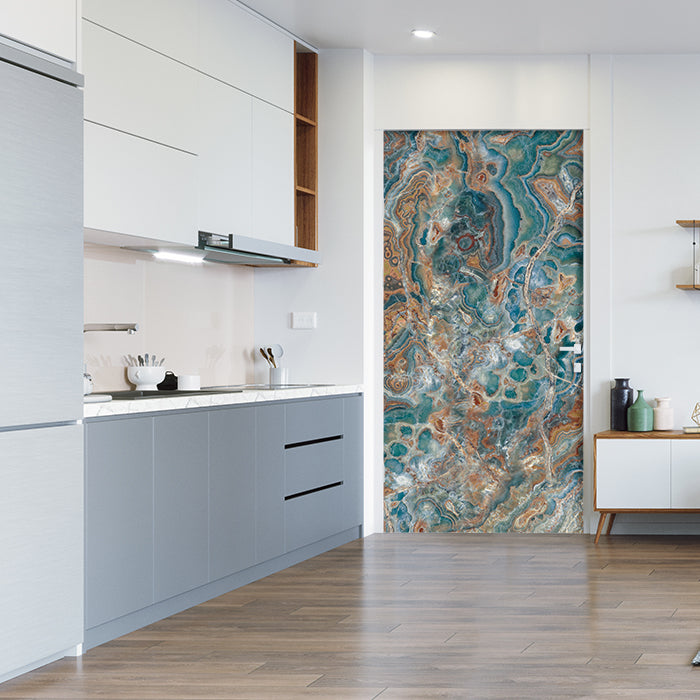 Türtapete Naturstein Blau Braun, Steine, Muster M1216 - Bild 1 Türtapete Naturstein Blau Braun, Steine, Muster M1216 - Bild 1