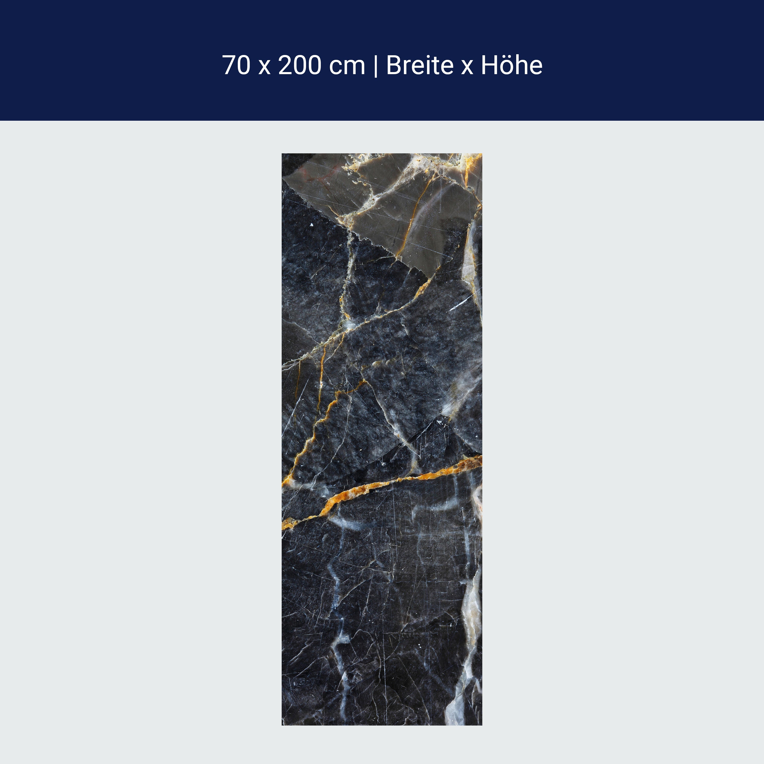 Türtapete Schwarzer Marmor, Gold, Weiß, Naturstein M1218 Türtapete Schwarzer Marmor, Gold, Weiß, Naturstein M1218