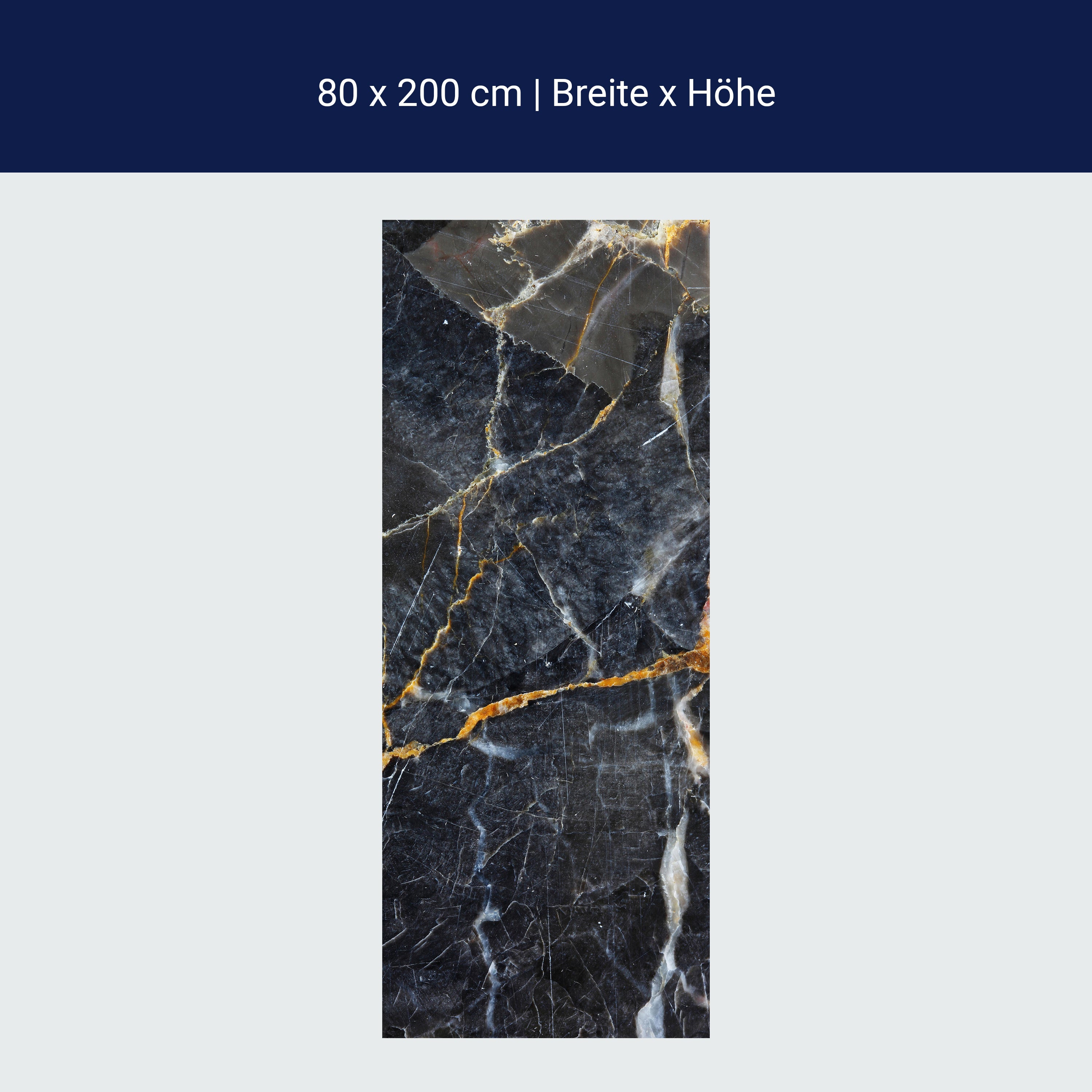 Türtapete Schwarzer Marmor, Gold, Weiß, Naturstein M1218 Türtapete Schwarzer Marmor, Gold, Weiß, Naturstein M1218