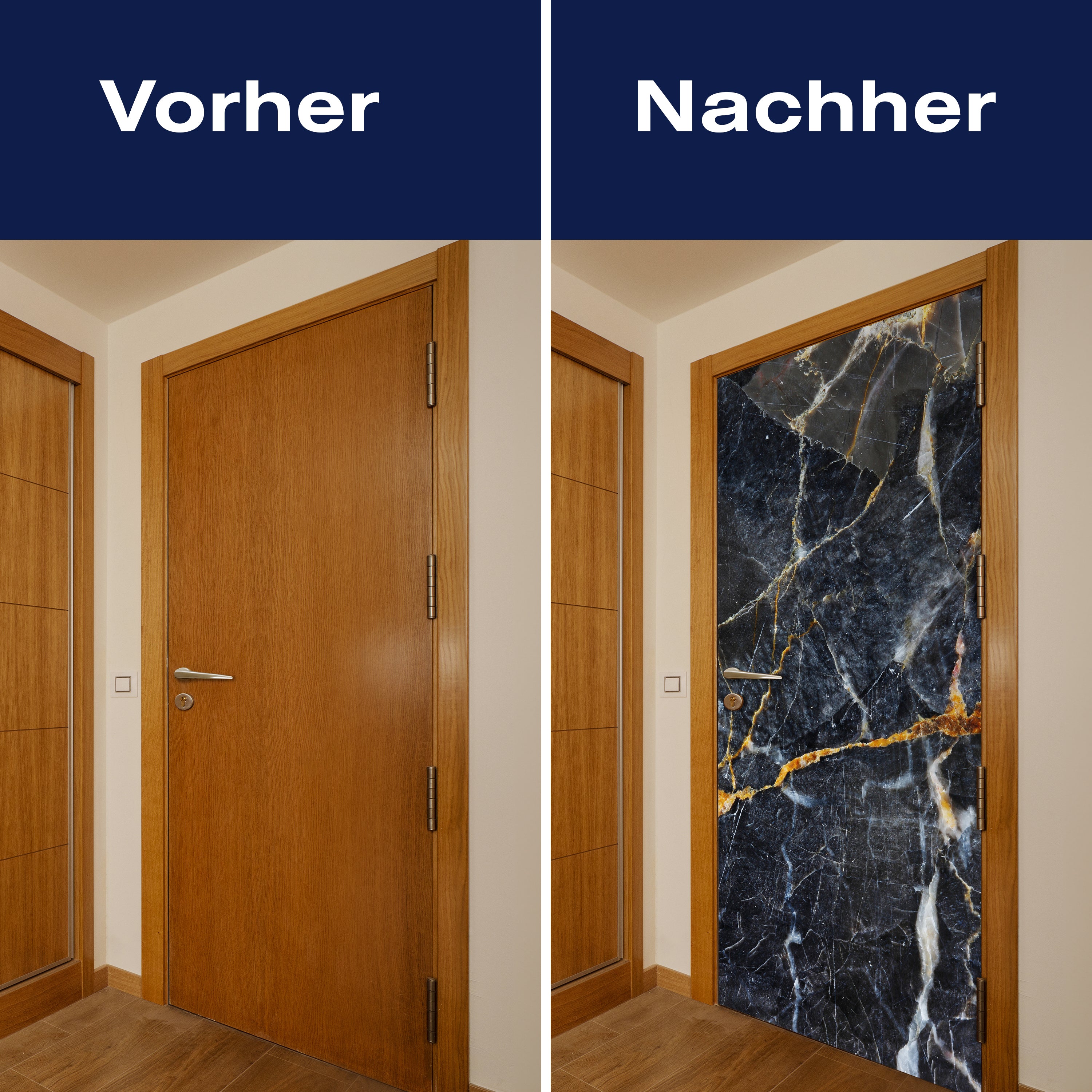 Türtapete Schwarzer Marmor, Gold, Weiß, Naturstein M1218 - Bild 10 Türtapete Schwarzer Marmor, Gold, Weiß, Naturstein M1218 - Bild 10