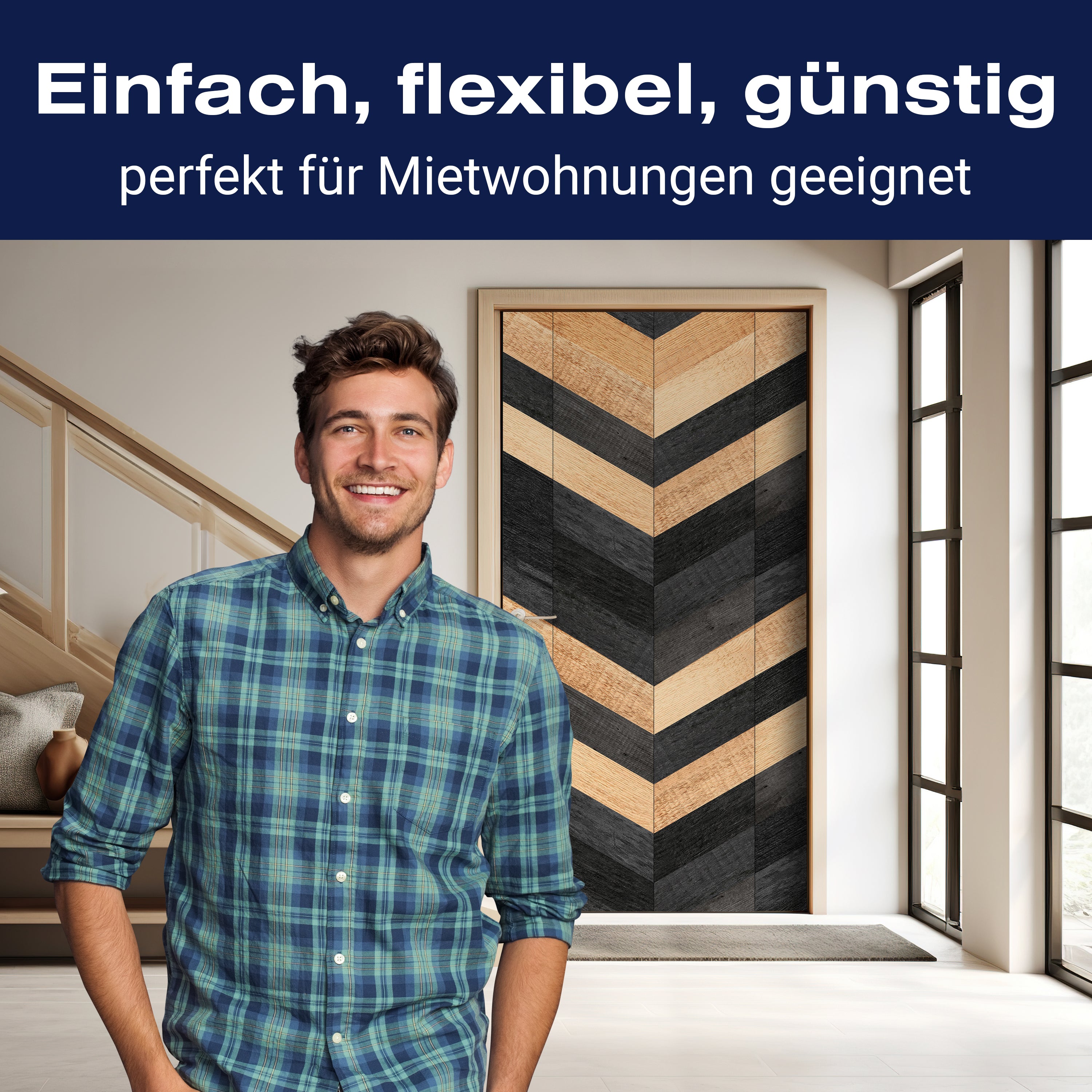 Türtapete Holzmuster, Schwarz, braun, Holz, Muster M1222 - Bild 3 Türtapete Holzmuster, Schwarz, braun, Holz, Muster M1222 - Bild 3