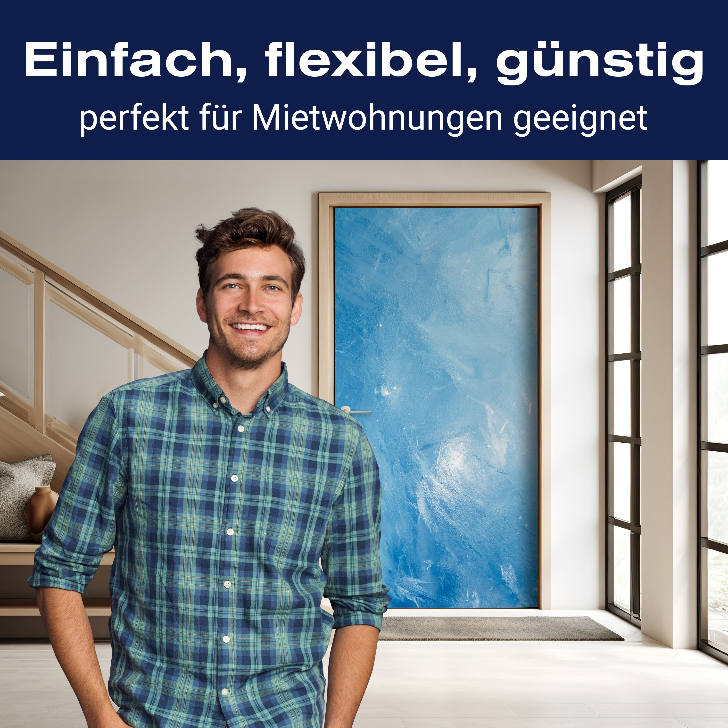 Türtapete Eis Nahaufnahme, Luftblase, Blau, Wasser M1223 - Bild 3 Türtapete Eis Nahaufnahme, Luftblase, Blau, Wasser M1223 - Bild 3