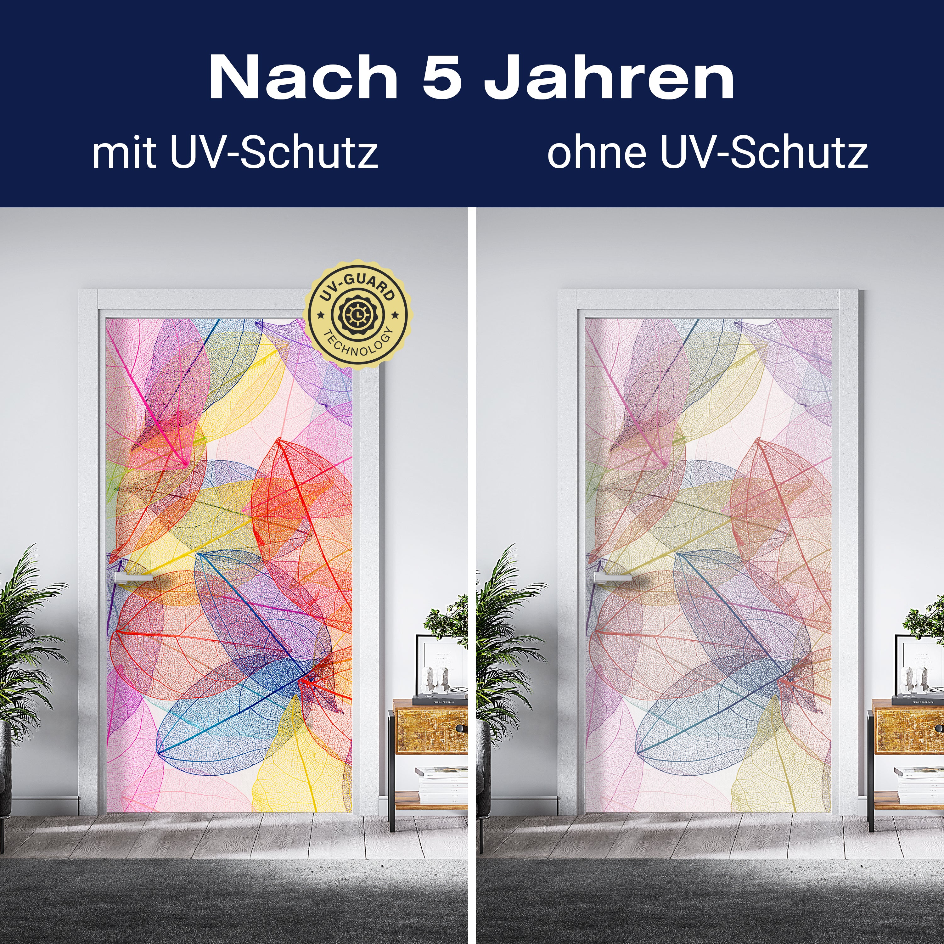 Türtapete bunte Blätter, Blatt Skelett, Pflanzen M1226 - Bild 4 Türtapete bunte Blätter, Blatt Skelett, Pflanzen M1226 - Bild 4