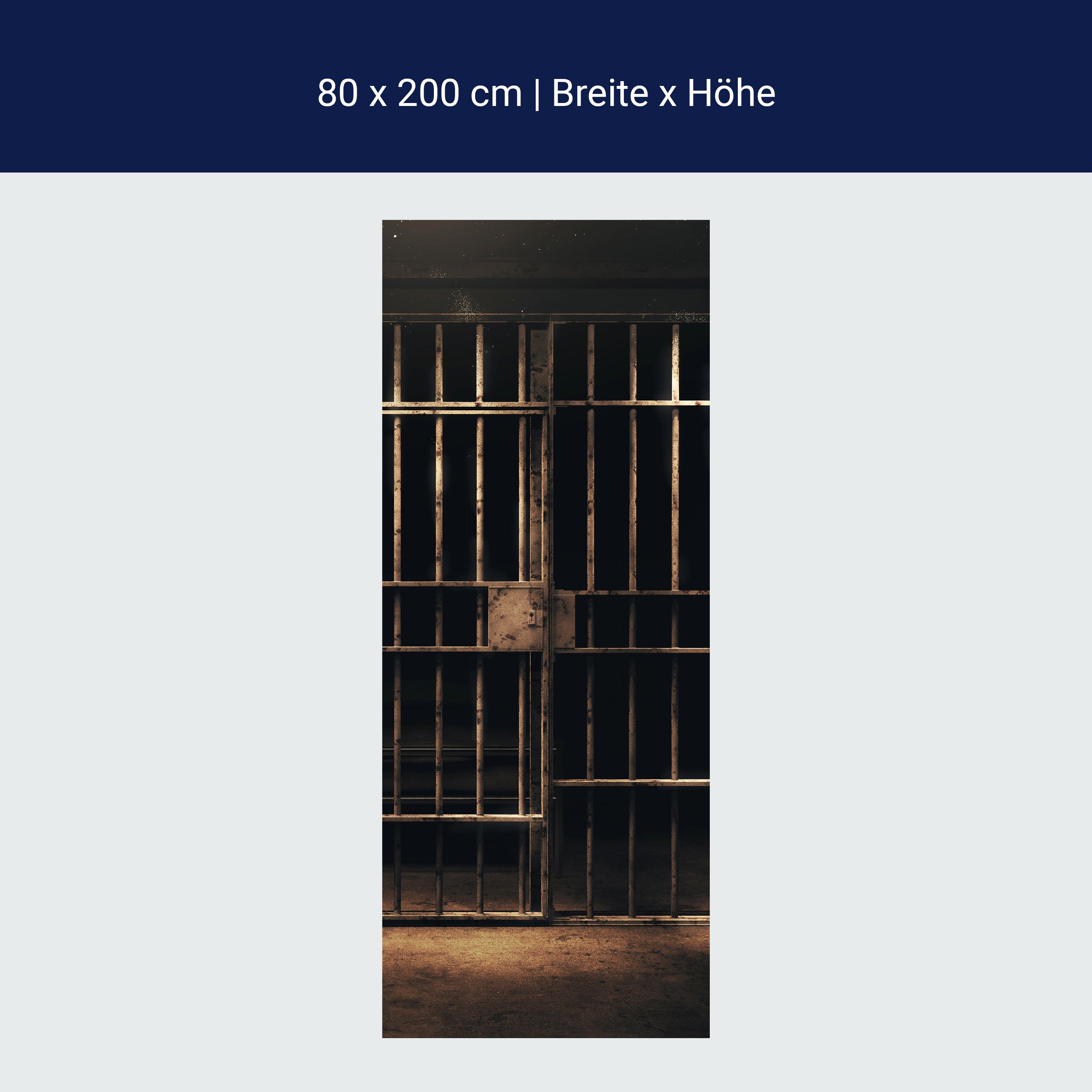 Türtapete Gefängnis Zelle, Gitter, Zellentür M1229 Türtapete Gefängnis Zelle, Gitter, Zellentür M1229