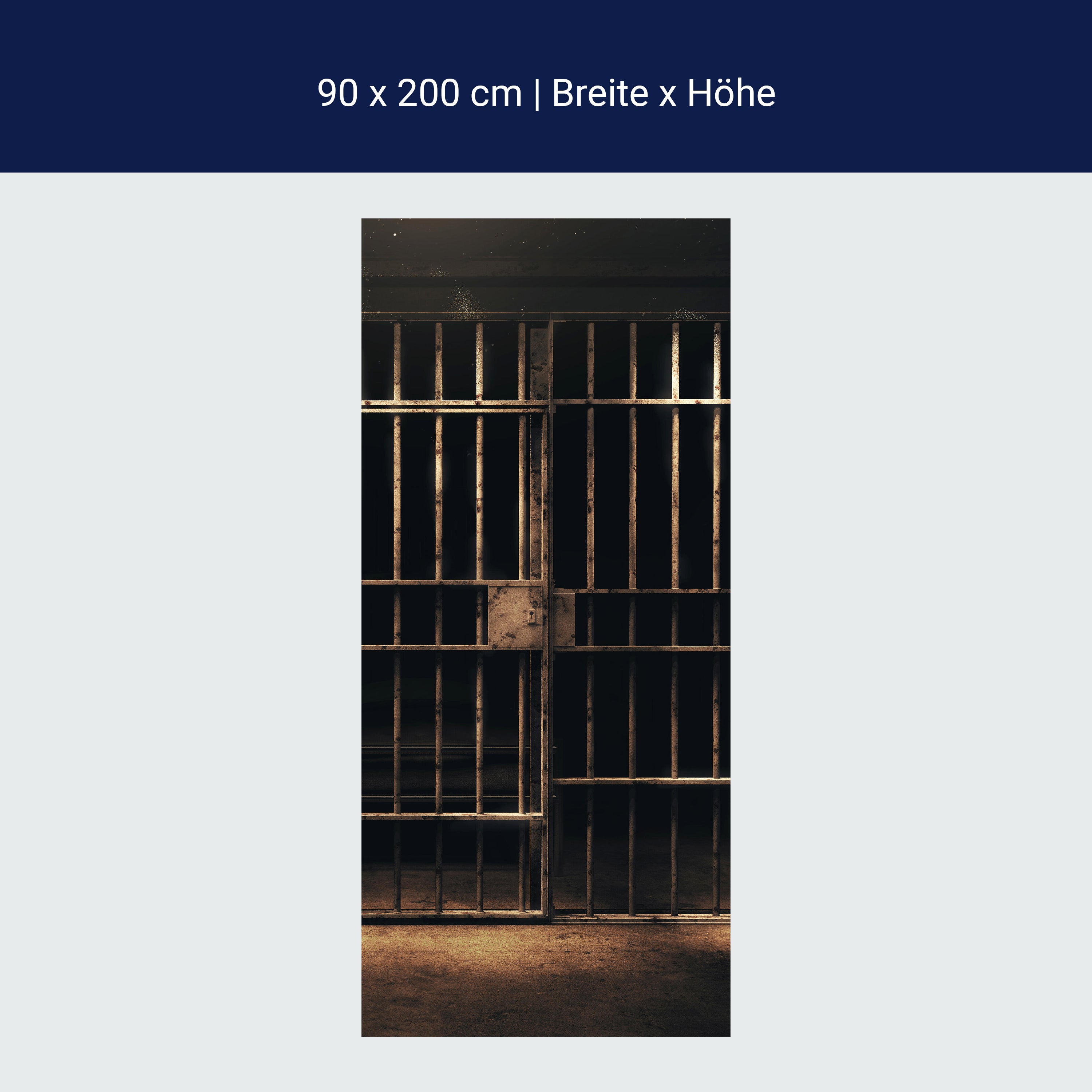 Türtapete Gefängnis Zelle, Gitter, Zellentür M1229 Türtapete Gefängnis Zelle, Gitter, Zellentür M1229