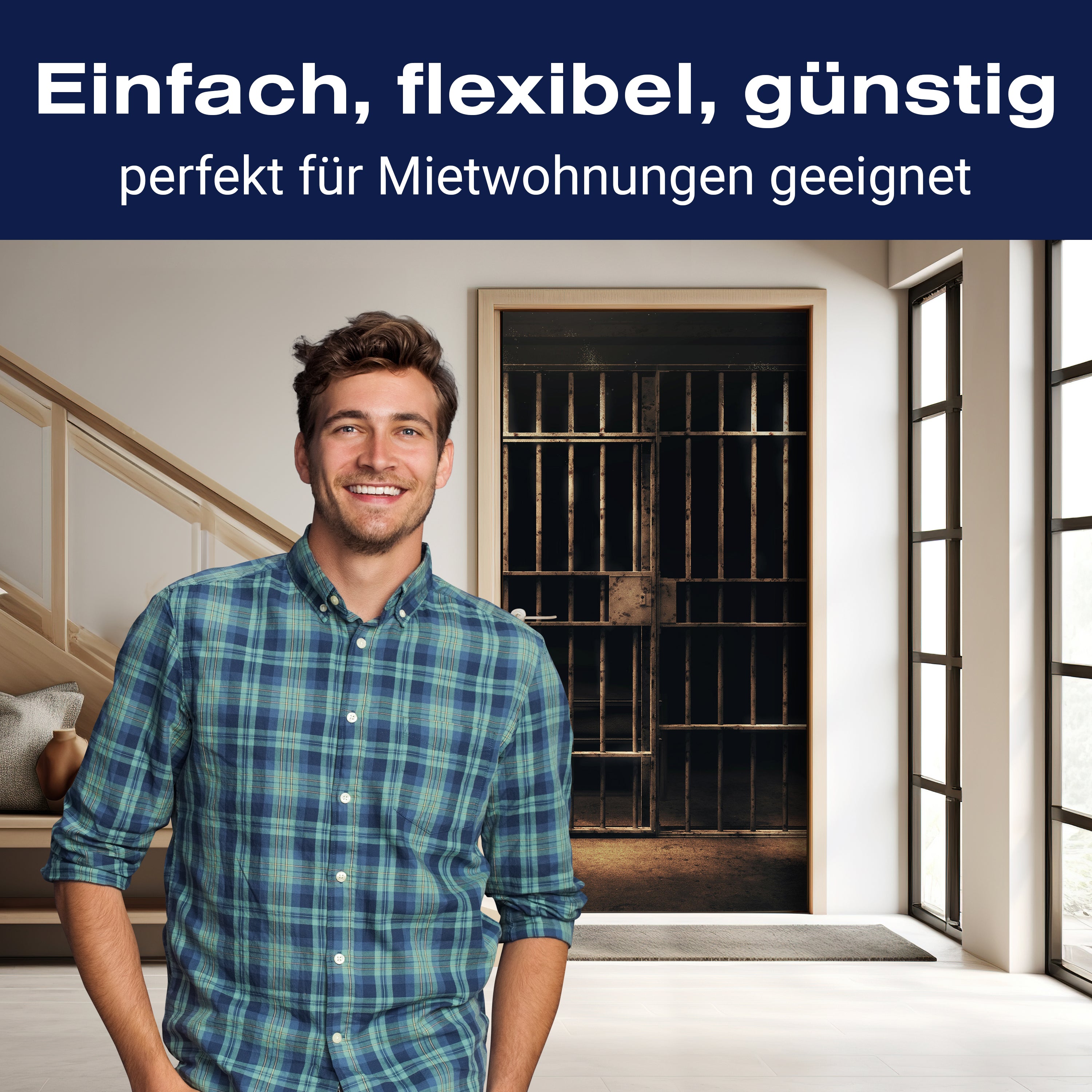 Türtapete Gefängnis Zelle, Gitter, Zellentür M1229 - Bild 3 Türtapete Gefängnis Zelle, Gitter, Zellentür M1229 - Bild 3