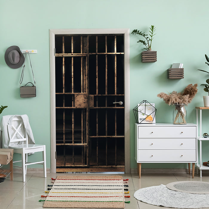 Türtapete Zellentür, Gefängnis, Knast, Gitter M1230 - Bild 1 Türtapete Zellentür, Gefängnis, Knast, Gitter M1230 - Bild 1