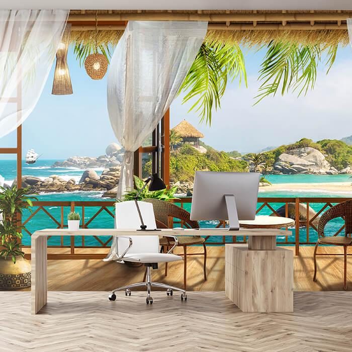 Fototapete Tropical Meer-blick Balkon M1231 - Bild 1 Fototapete Tropical Meer-blick Balkon M1231 - Bild 1