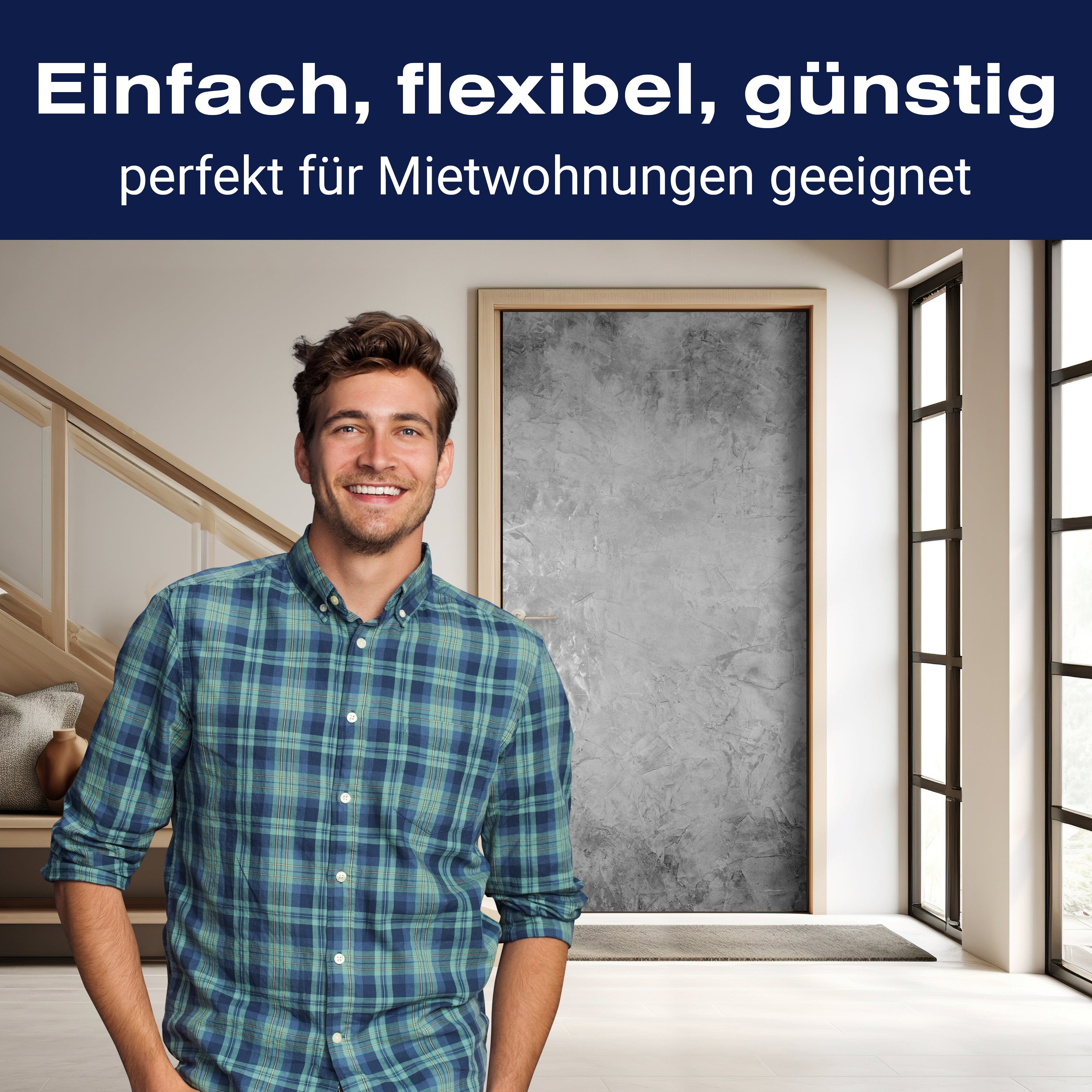 Türtapete grauer Putz, Wohnwand, graue Wand M1231 - Bild 3 Türtapete grauer Putz, Wohnwand, graue Wand M1231 - Bild 3