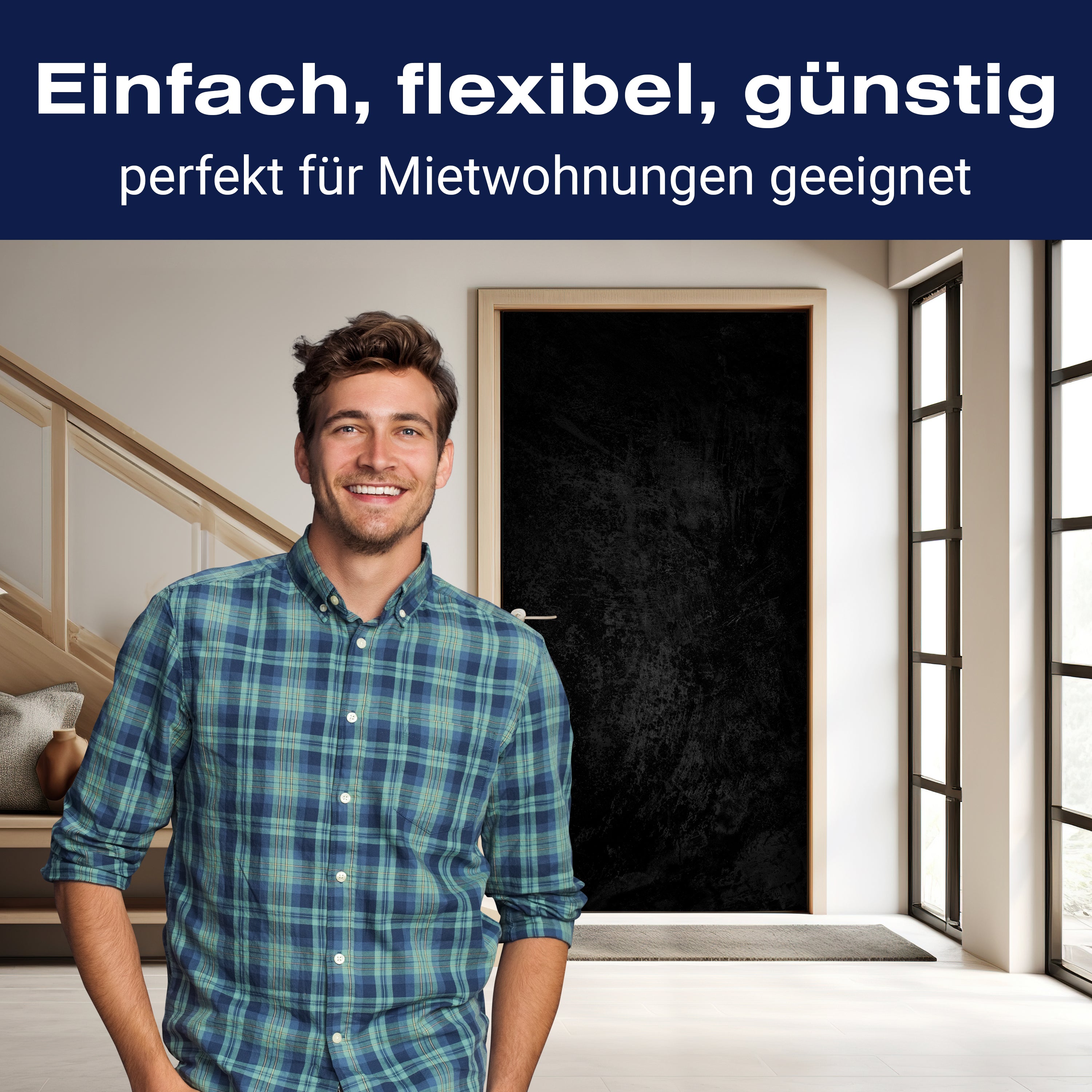 Türtapete schwarze Betonwand, Putz, grau M1233 - Bild 3 Türtapete schwarze Betonwand, Putz, grau M1233 - Bild 3