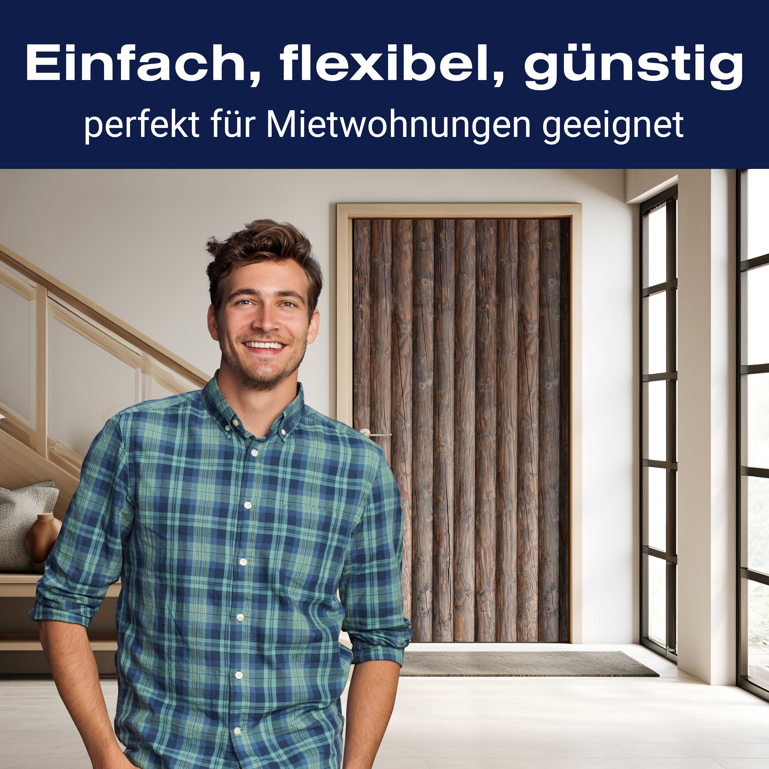 Türtapete Palisaden Zaun, Holz, Holzzaun, braun M1236 - Bild 3 Türtapete Palisaden Zaun, Holz, Holzzaun, braun M1236 - Bild 3