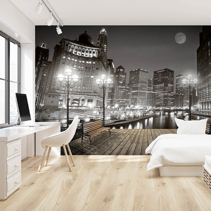 Fototapete New York bei Nacht M1240 - Bild 1 Fototapete New York bei Nacht M1240 - Bild 1