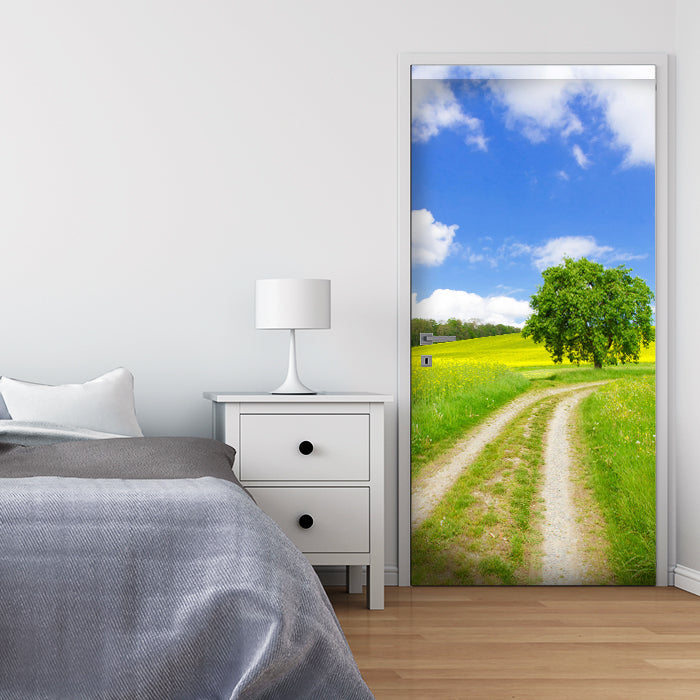 Türtapete Feldweg im Sommer, Baum, Feld, Himmel M1240 - Bild 1 Türtapete Feldweg im Sommer, Baum, Feld, Himmel M1240 - Bild 1
