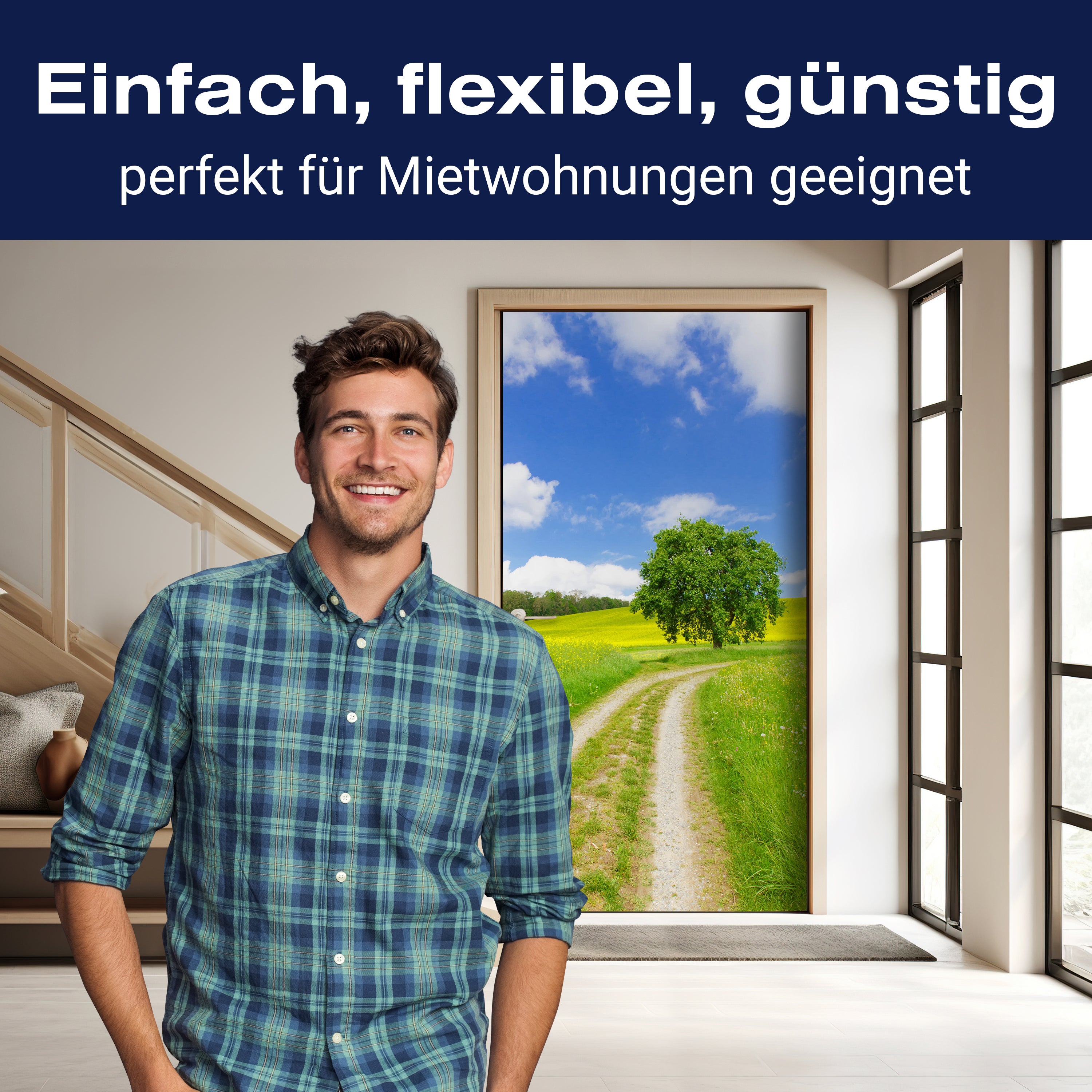 Türtapete Feldweg im Sommer, Baum, Feld, Himmel M1240 - Bild 3 Türtapete Feldweg im Sommer, Baum, Feld, Himmel M1240 - Bild 3