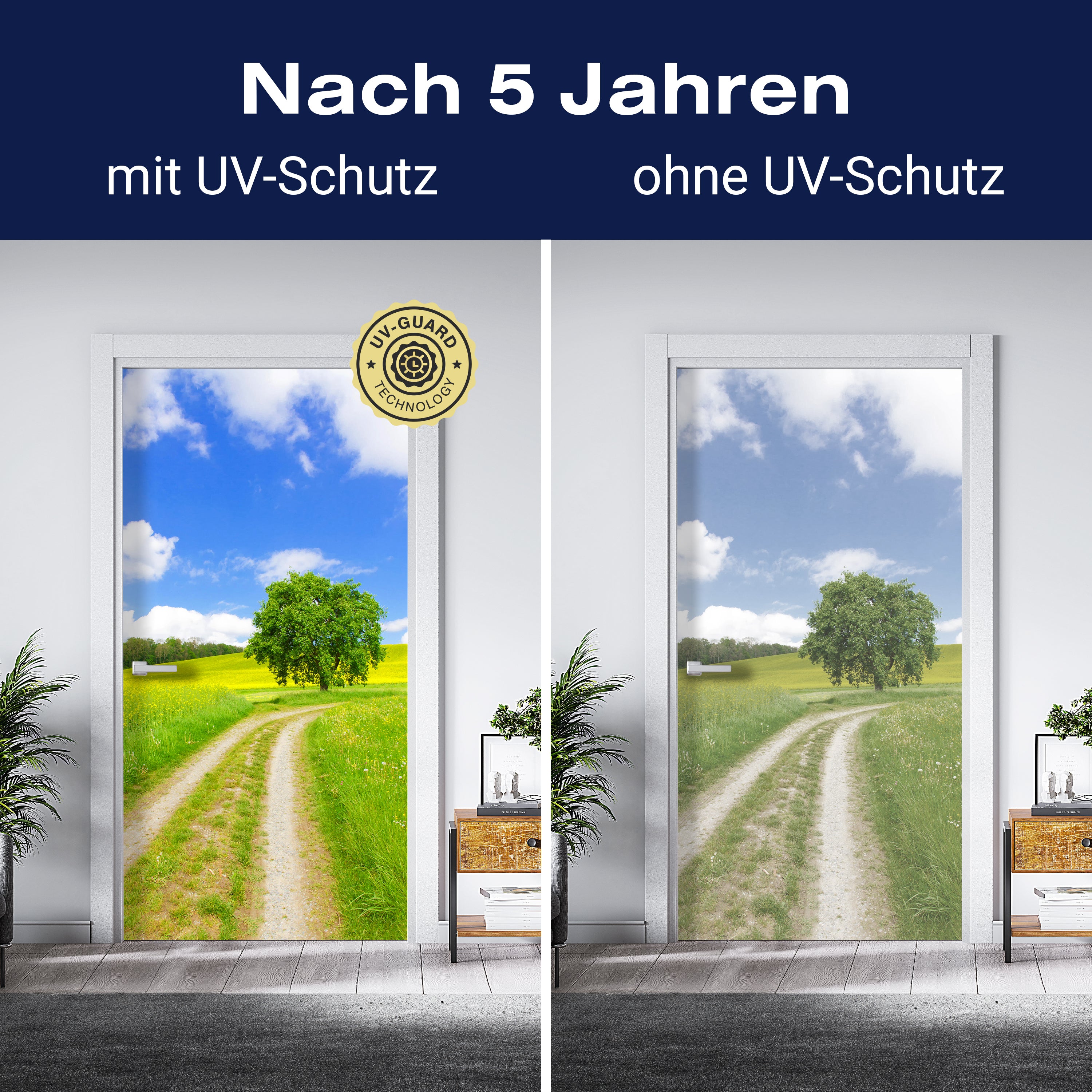 Türtapete Feldweg im Sommer, Baum, Feld, Himmel M1240 - Bild 4 Türtapete Feldweg im Sommer, Baum, Feld, Himmel M1240 - Bild 4