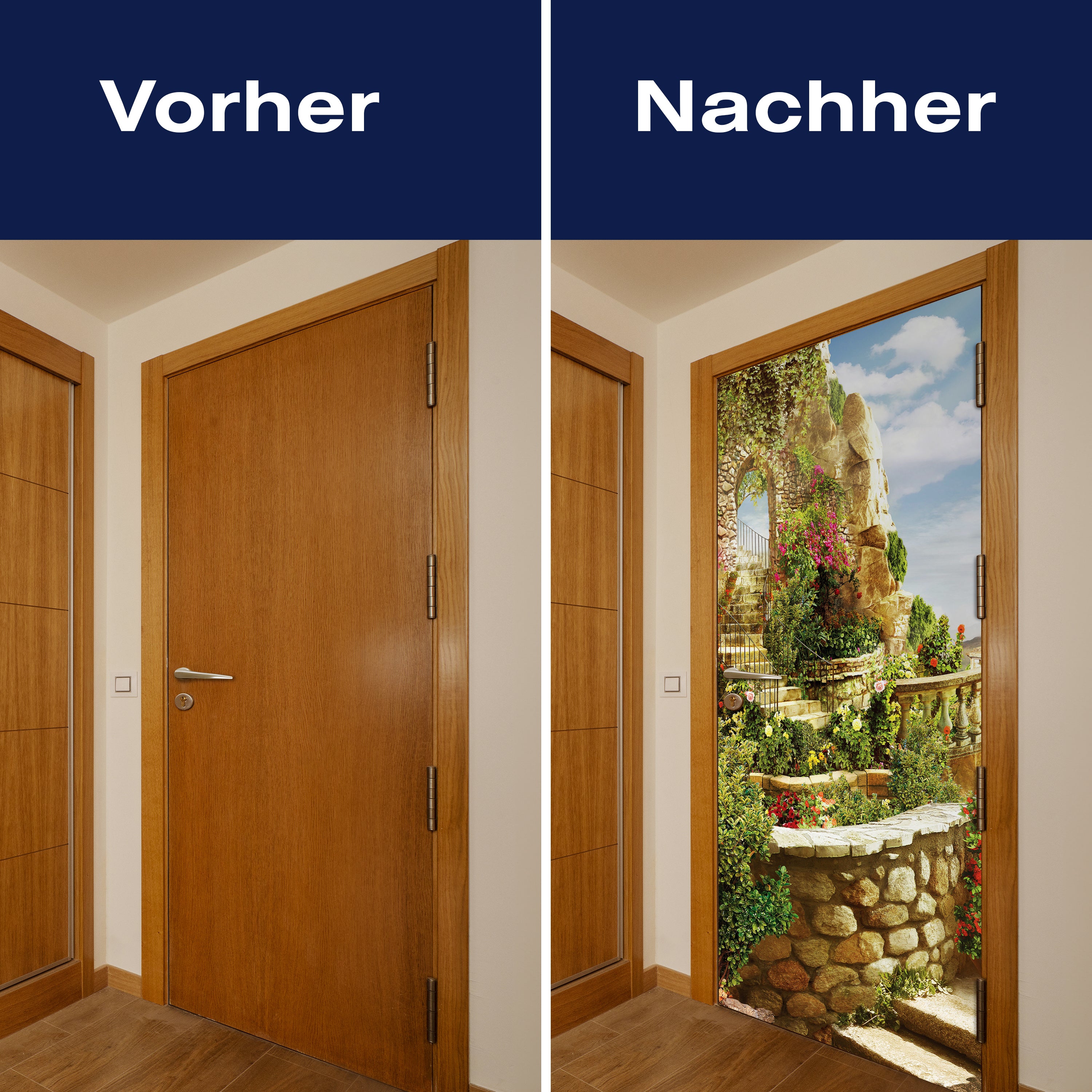 Türtapete Pflanzen an Steintreppe, Mediterran M1241 - Bild 10 Türtapete Pflanzen an Steintreppe, Mediterran M1241 - Bild 10