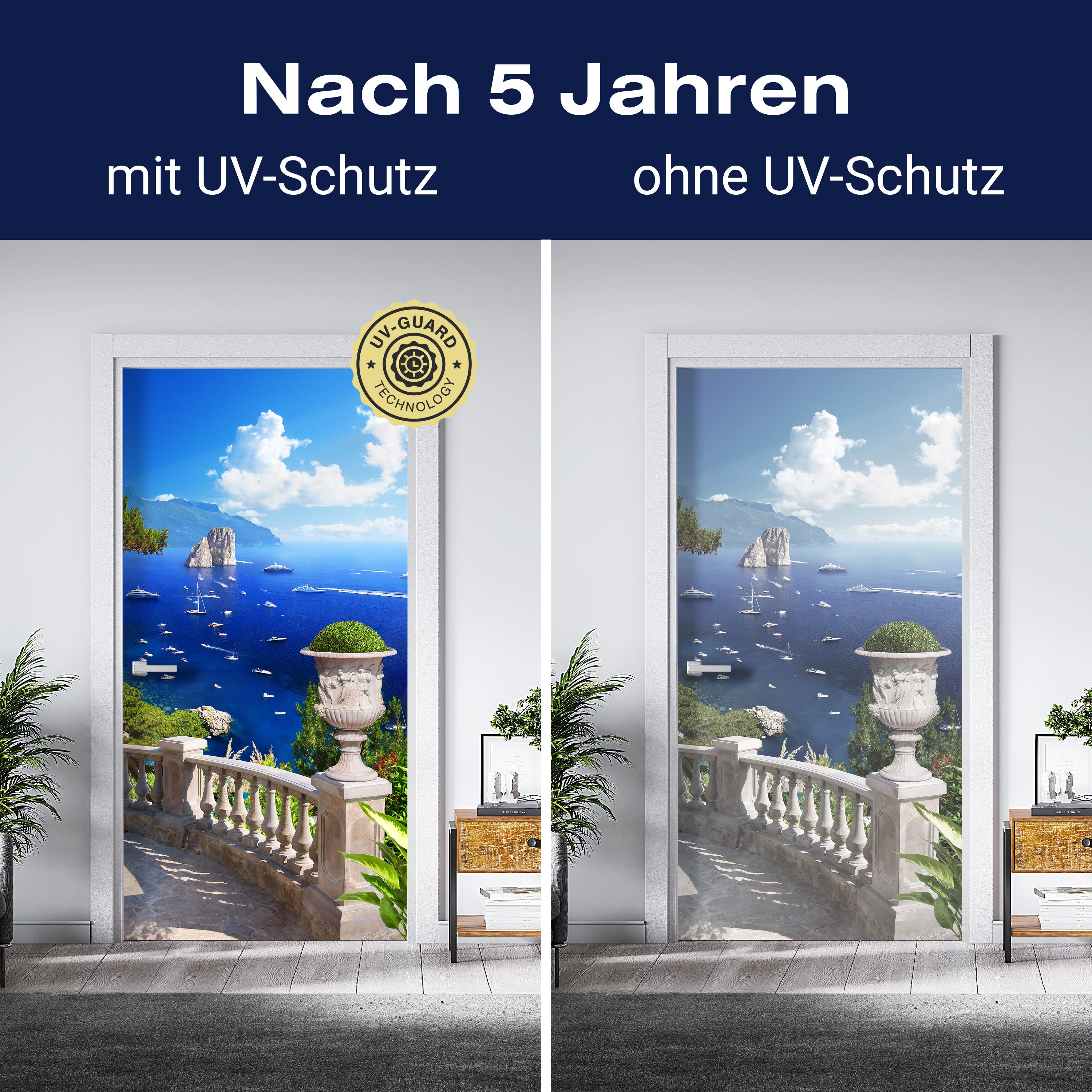 Türtapete Blick aufs Meer, Balkon, Schiffe, Küste M1242 - Bild 4 Türtapete Blick aufs Meer, Balkon, Schiffe, Küste M1242 - Bild 4