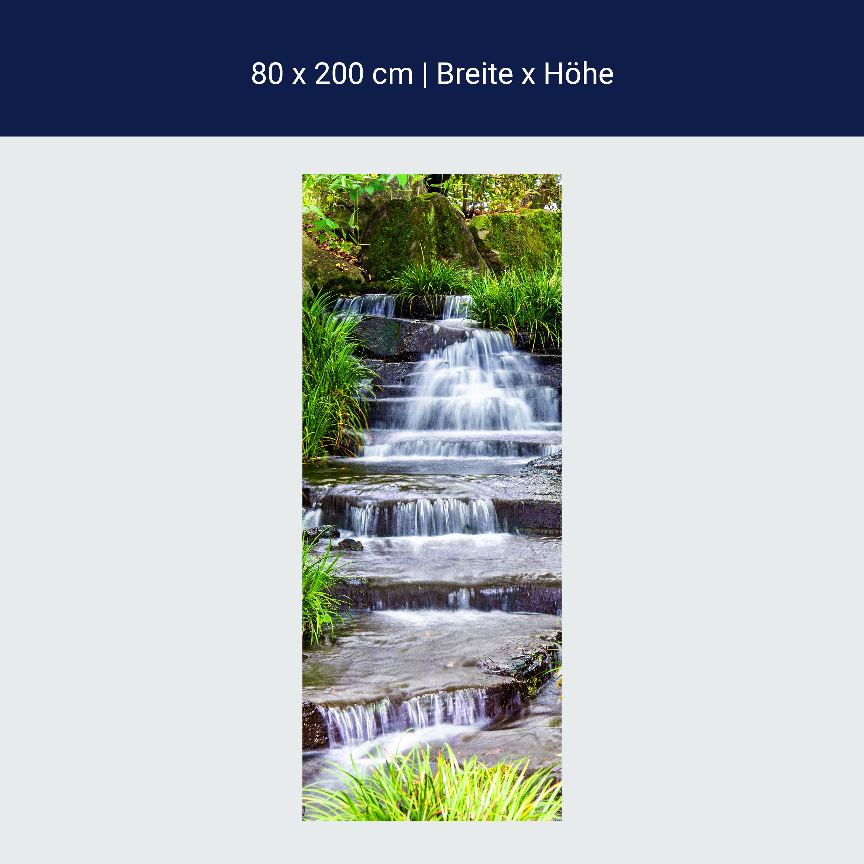 Türtapete Wasserfall am Bach, Stufen, Wasser M1246 Türtapete Wasserfall am Bach, Stufen, Wasser M1246