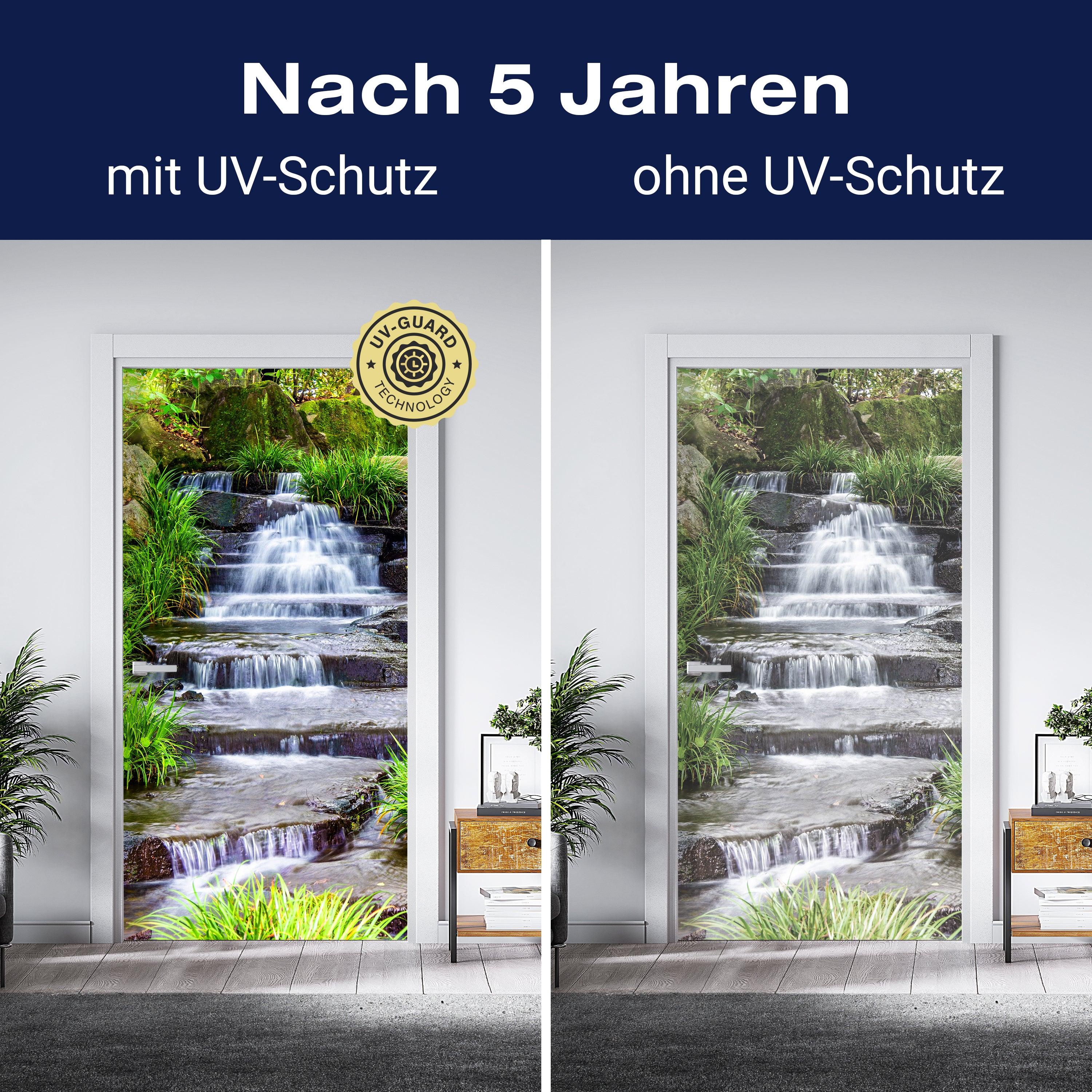 Türtapete Wasserfall am Bach, Stufen, Wasser M1246 - Bild 4 Türtapete Wasserfall am Bach, Stufen, Wasser M1246 - Bild 4