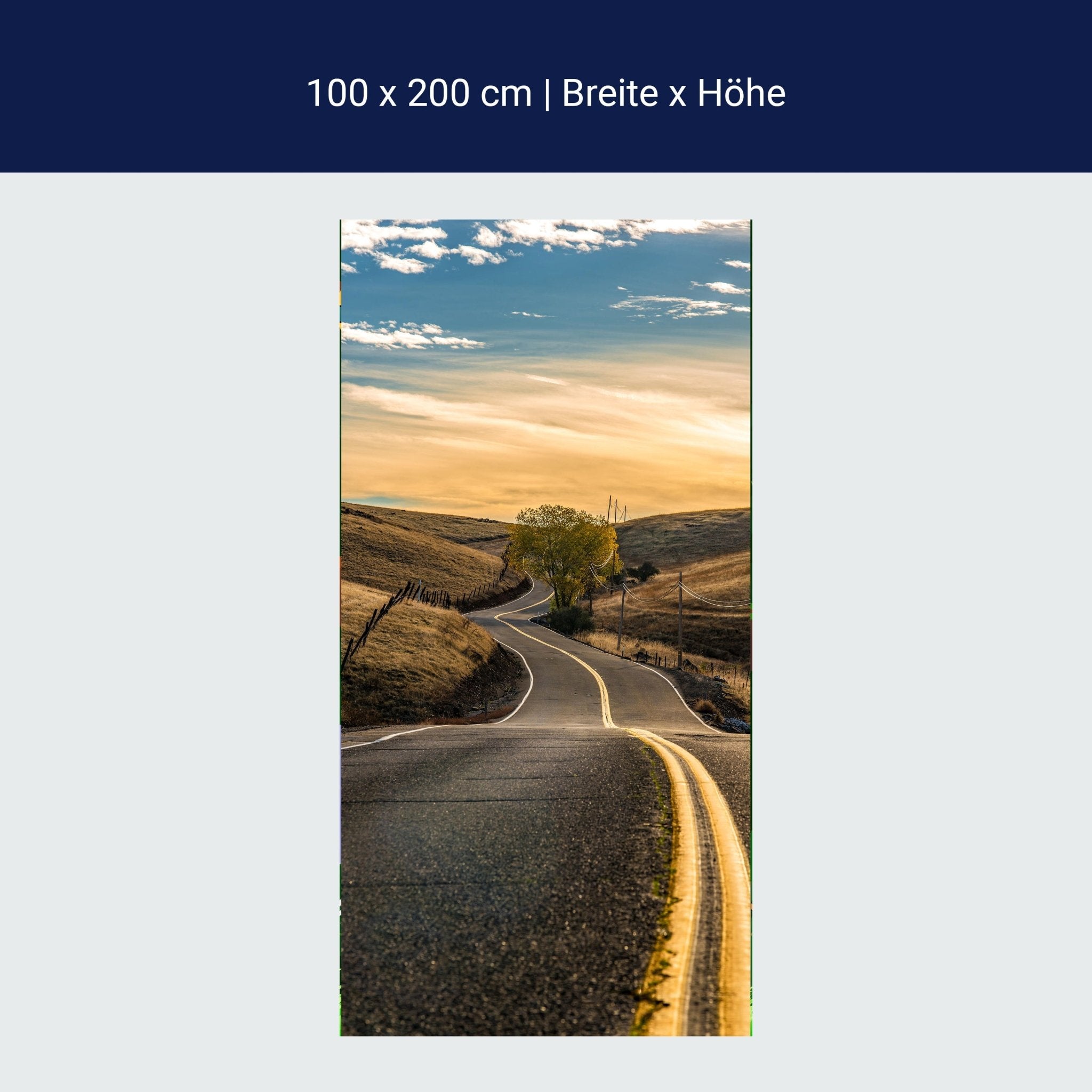 Türtapete Highway am Abend, Auto, Himmel, USA M1249 Türtapete Highway am Abend, Auto, Himmel, USA M1249