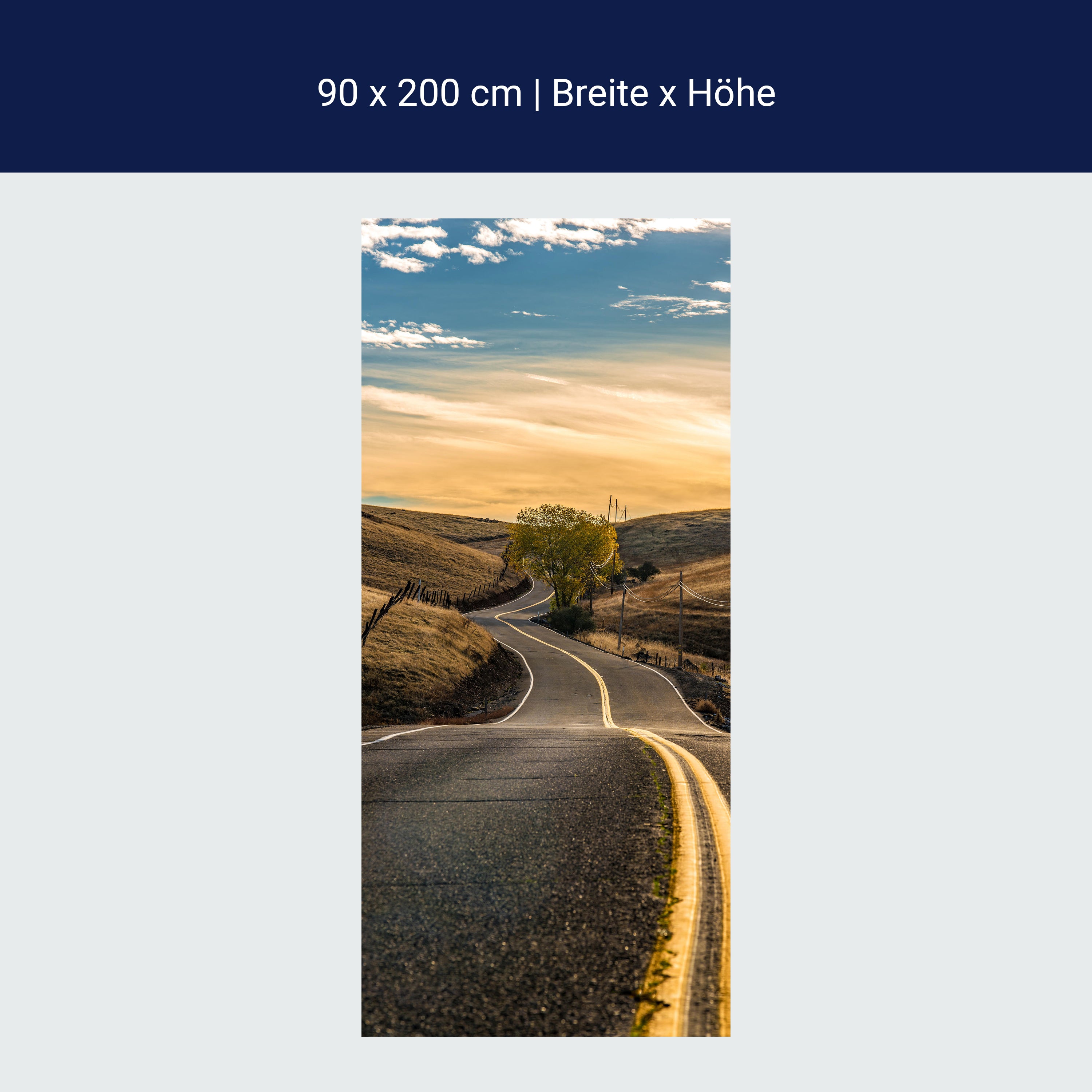 Türtapete Highway am Abend, Auto, Himmel, USA M1249 Türtapete Highway am Abend, Auto, Himmel, USA M1249