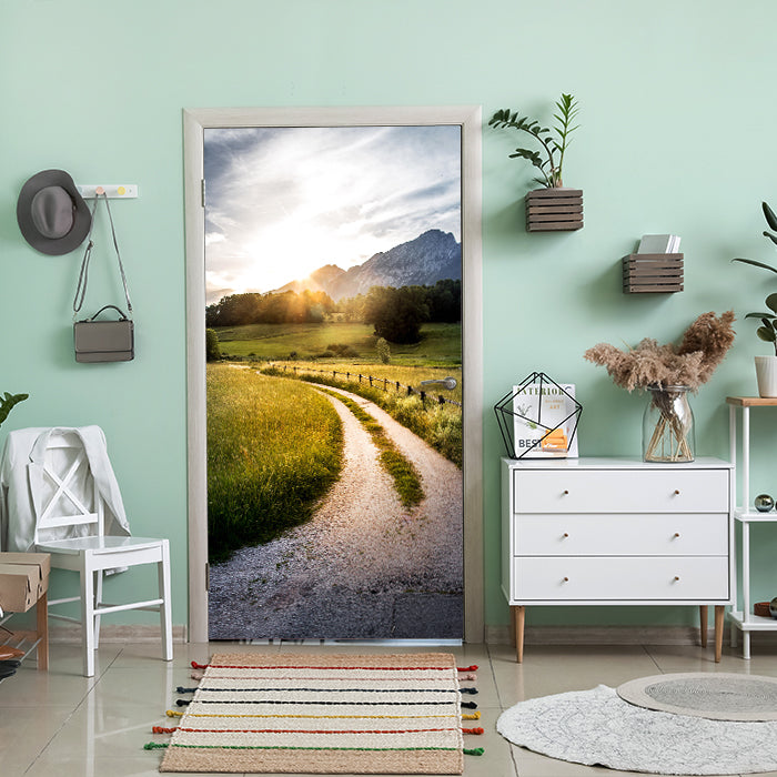 Türtapete Bergpanorama am Abend, Sonne, Berge M1250 - Bild 1 Türtapete Bergpanorama am Abend, Sonne, Berge M1250 - Bild 1