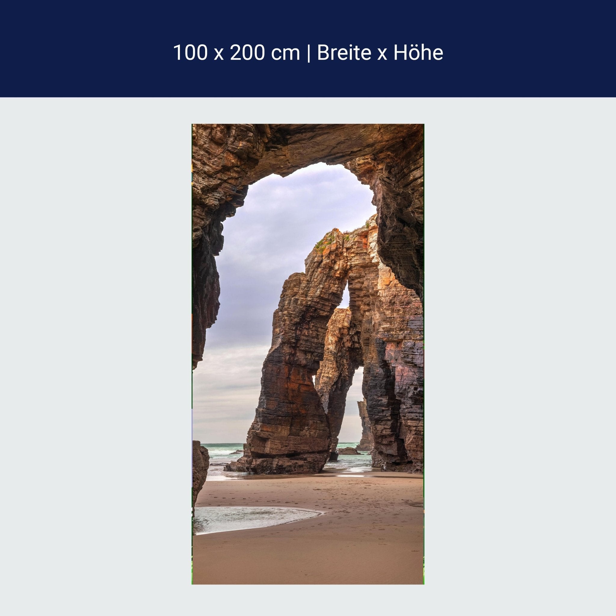 Türtapete Felsenküste am Meer, Felsen, Strand M1251 Türtapete Felsenküste am Meer, Felsen, Strand M1251