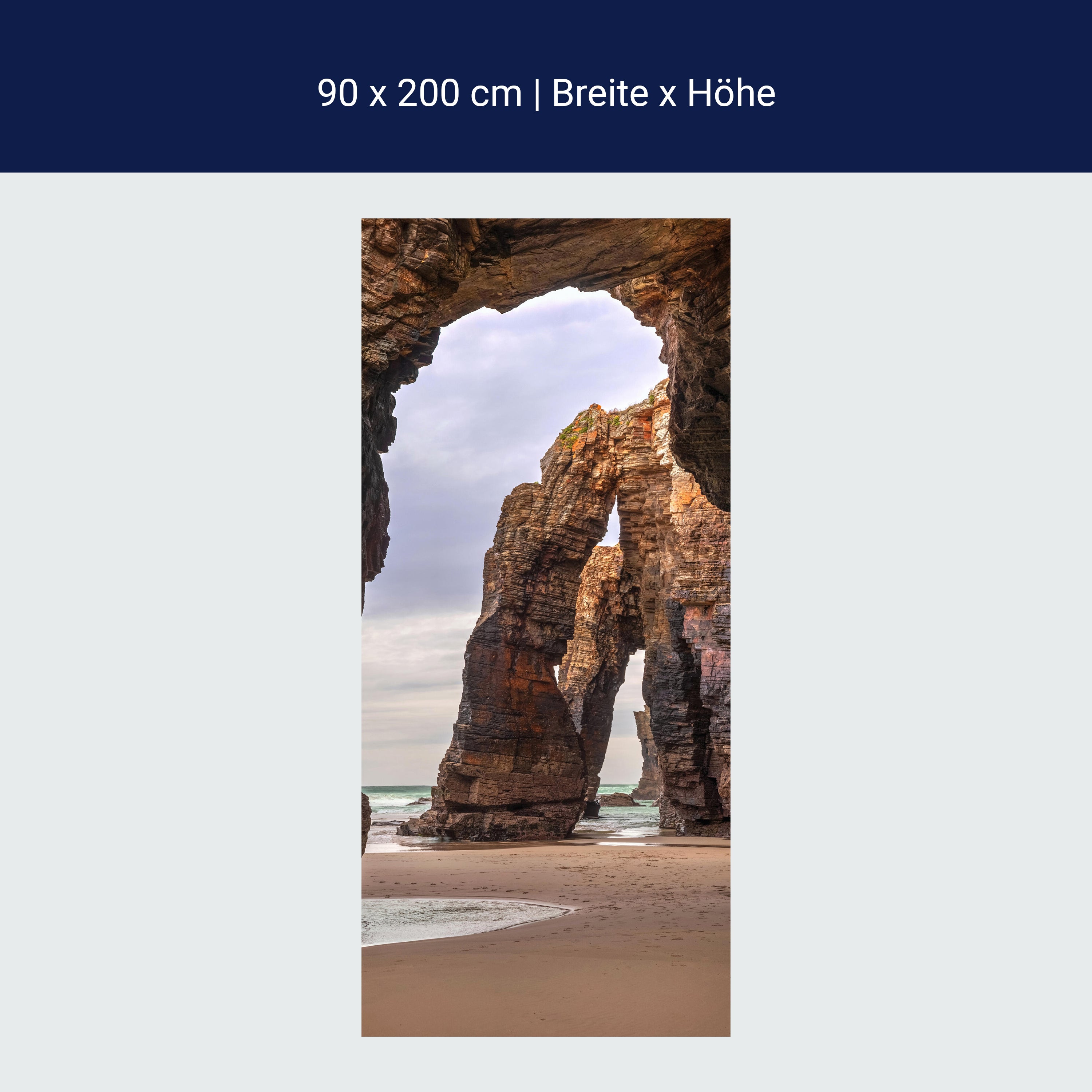 Türtapete Felsenküste am Meer, Felsen, Strand M1251 Türtapete Felsenküste am Meer, Felsen, Strand M1251