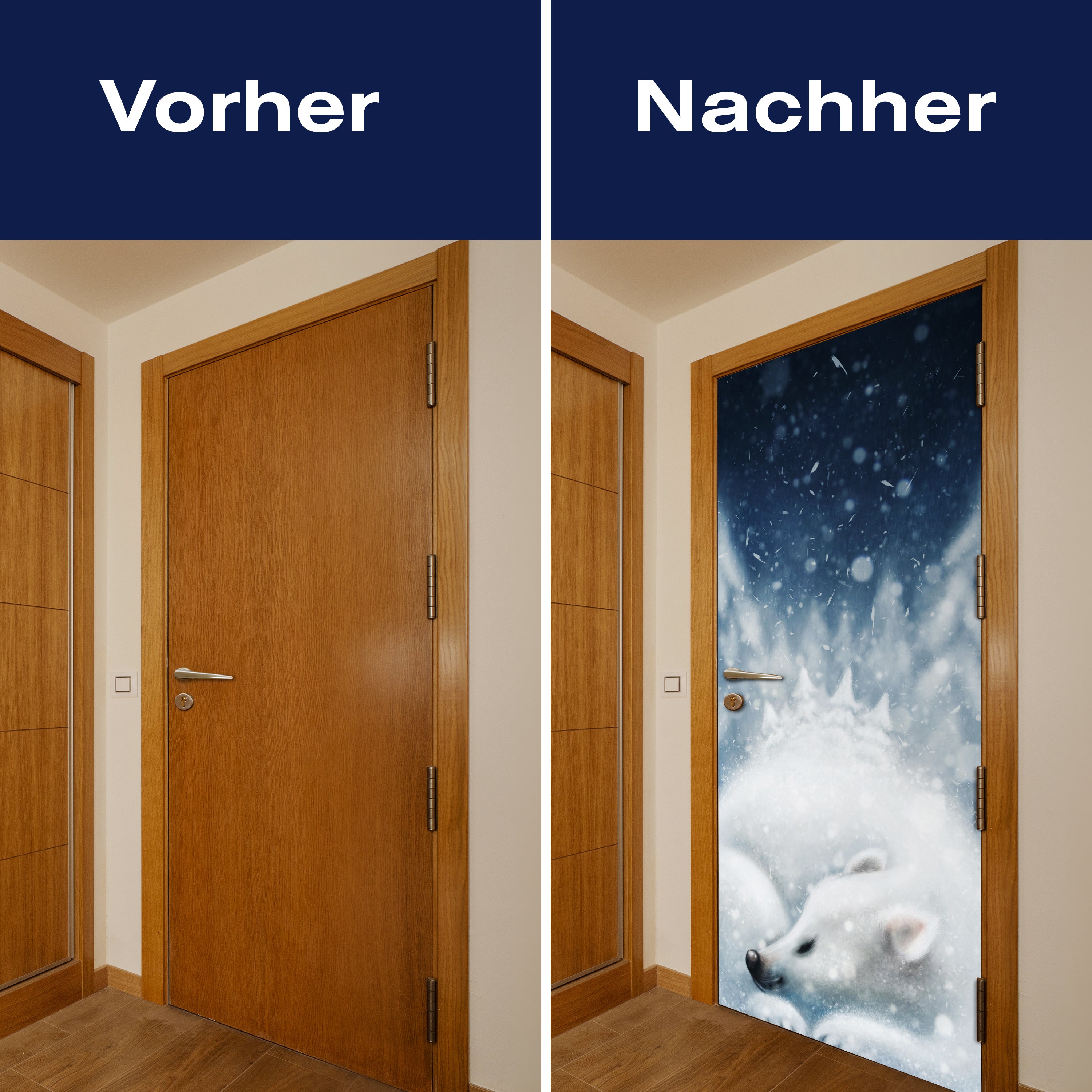 Türtapete Fuchs im Schnee, Wald, Illustration M1253 - Bild 10 Türtapete Fuchs im Schnee, Wald, Illustration M1253 - Bild 10