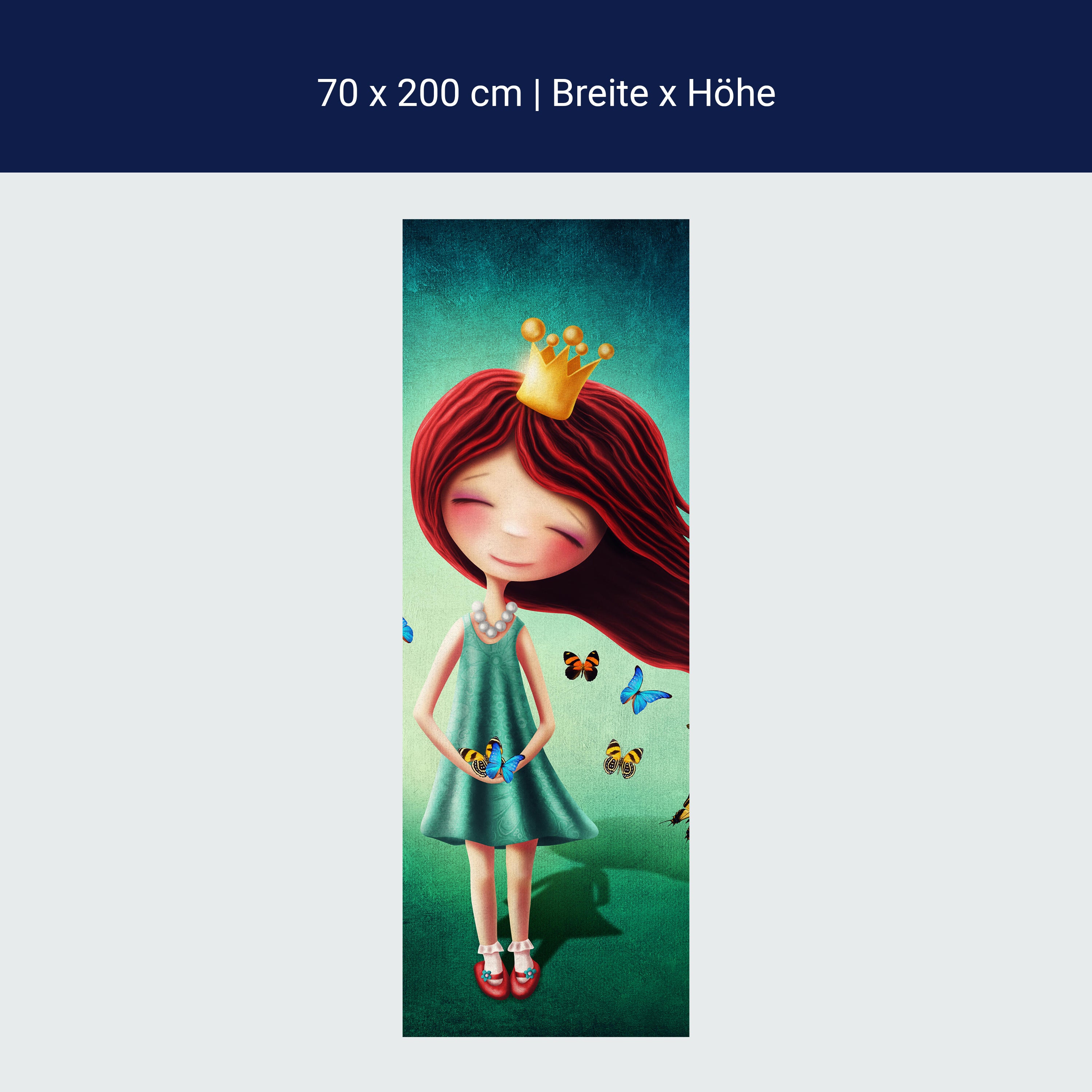 Türtapete kleine Prinzessin, Schmetterlinge, Krone M1254 Türtapete kleine Prinzessin, Schmetterlinge, Krone M1254