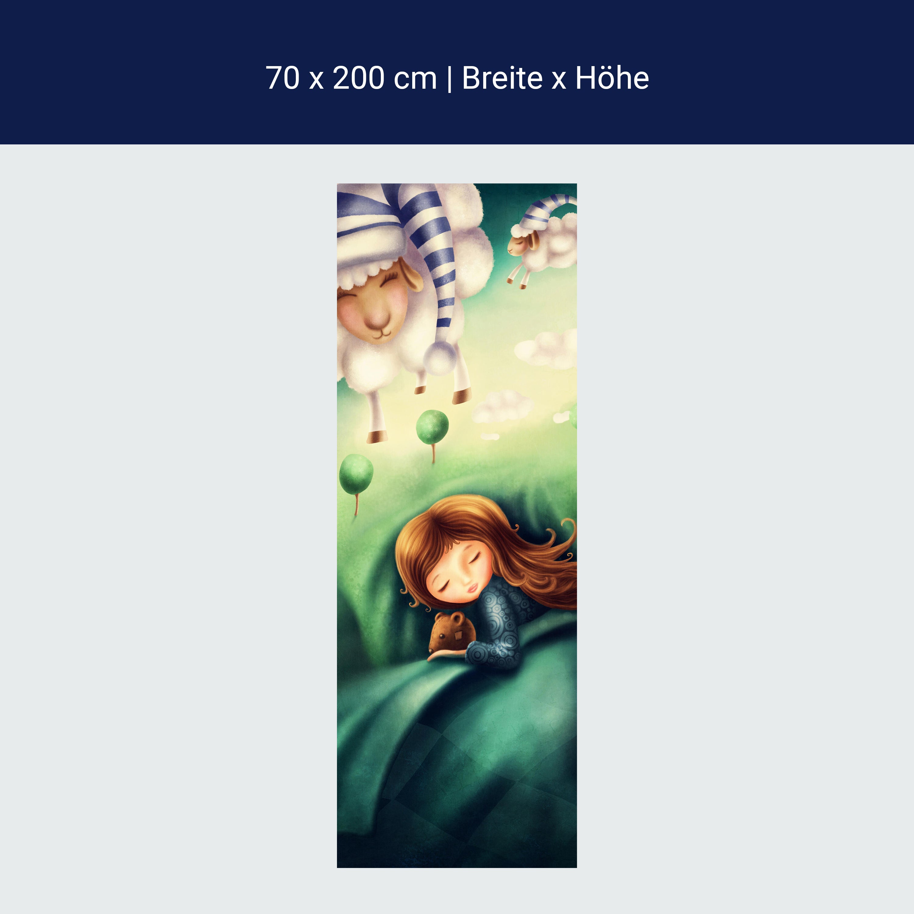 Türtapete schlafendes Kind, Schafe, Träumen, Baum M1255 Türtapete schlafendes Kind, Schafe, Träumen, Baum M1255